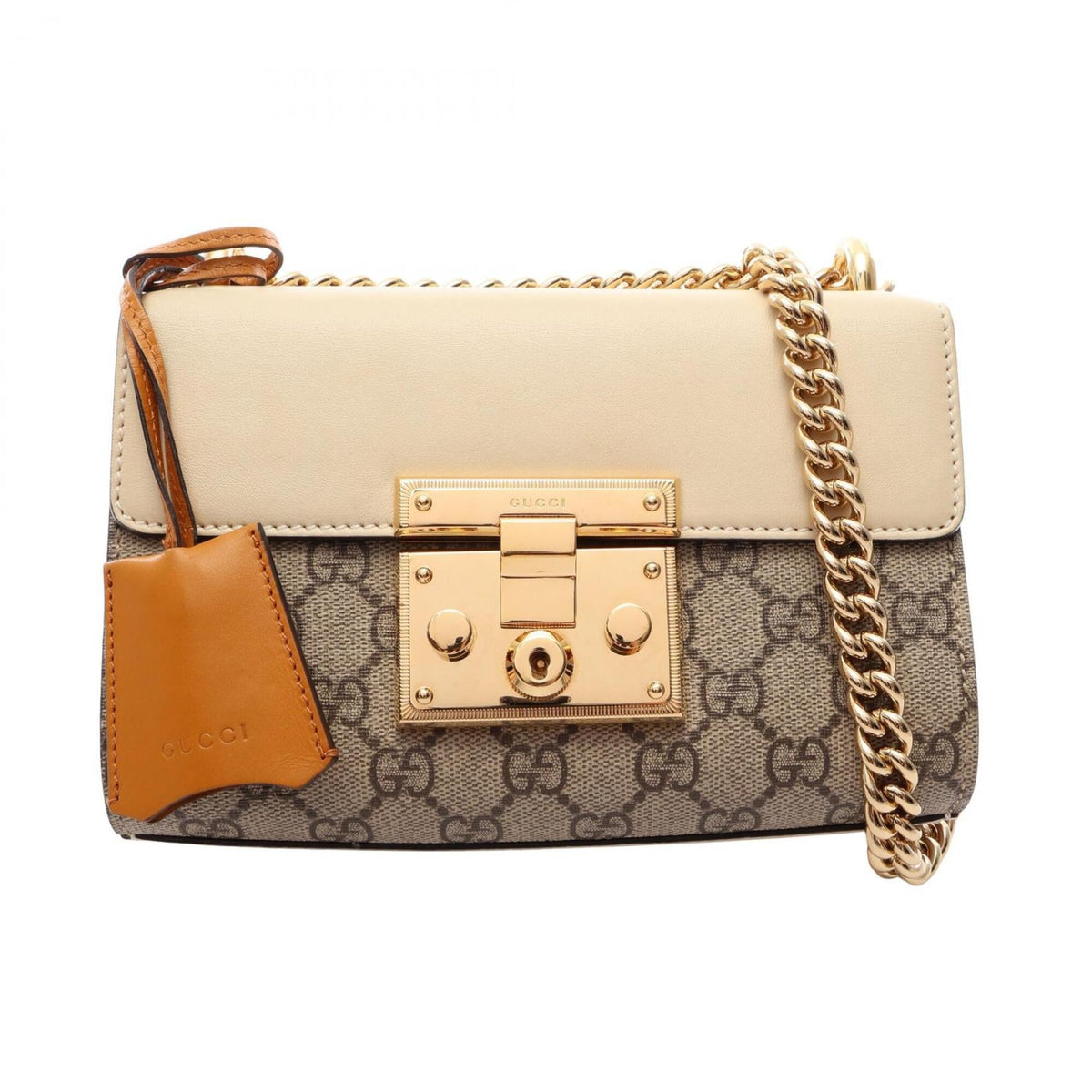 Gucci Beige Brown Ivory Pvc Leather Handbag Shoulder Bag (Pre-Owned)
