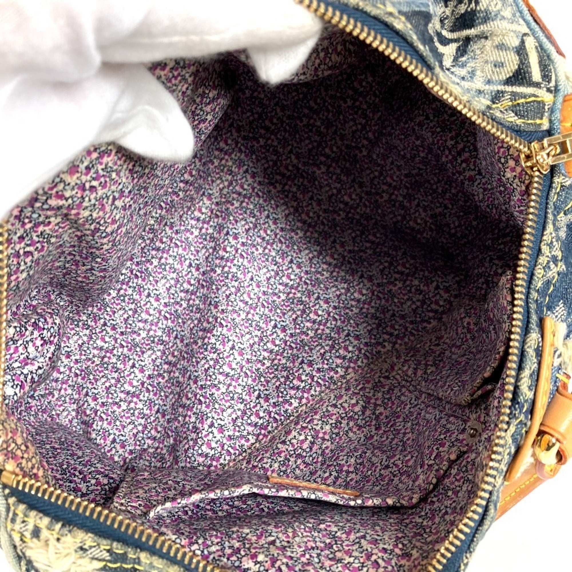 Louis Vuitton Blue Monogram Denim Canvas Boston Bag Handbag (Pre-Owned)