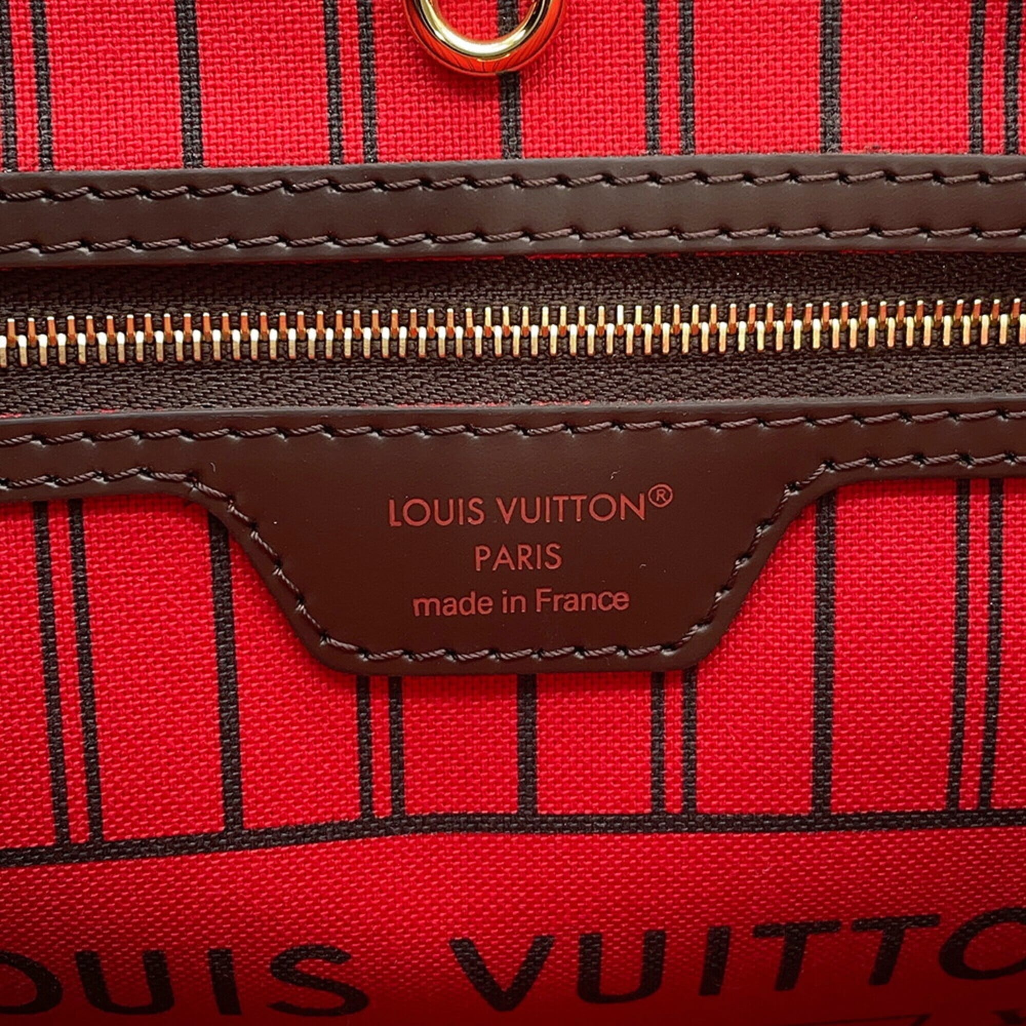 Louis Vuitton Damier Damier Canvas Ebene Red Color Damier Canvas Handbag Pouch Tote Bag (Pre-Owned)