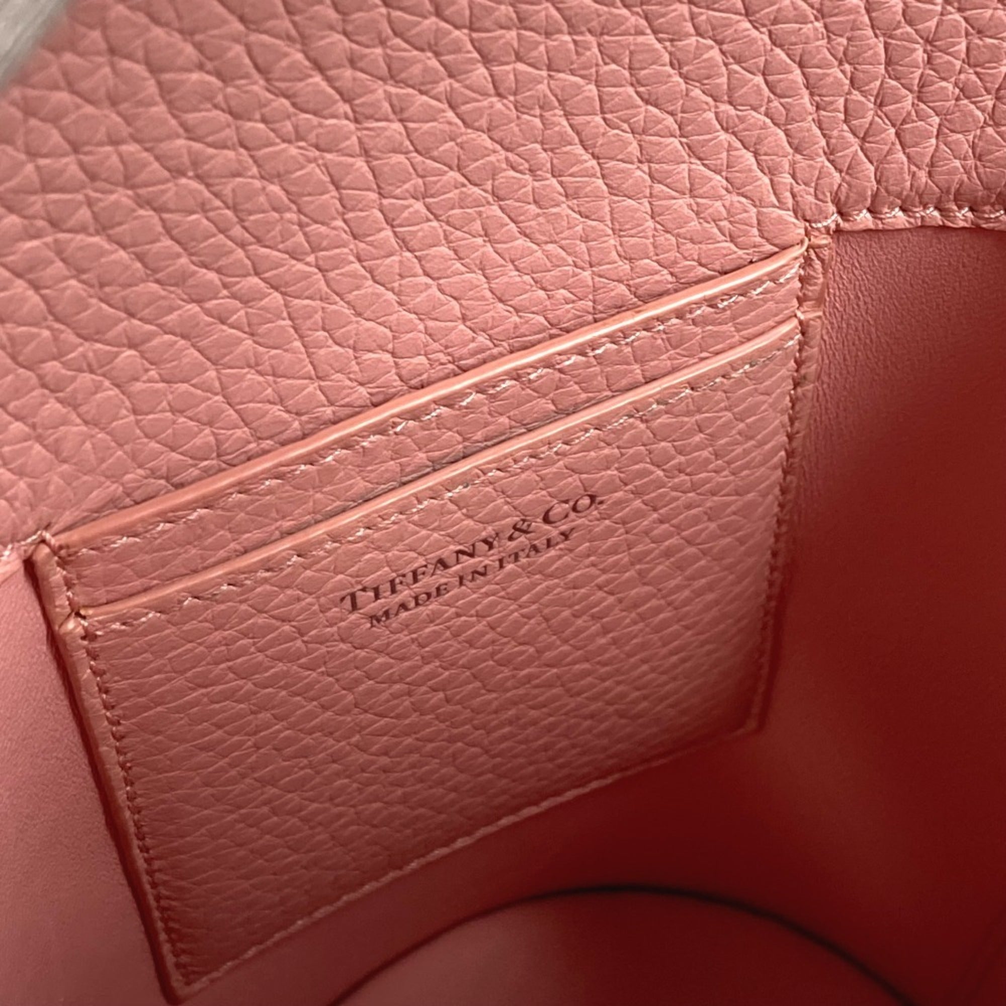 Tiffany Pink Leather Handbag Pochette Shoulder Bag Sling Bag (Pre-Owned)