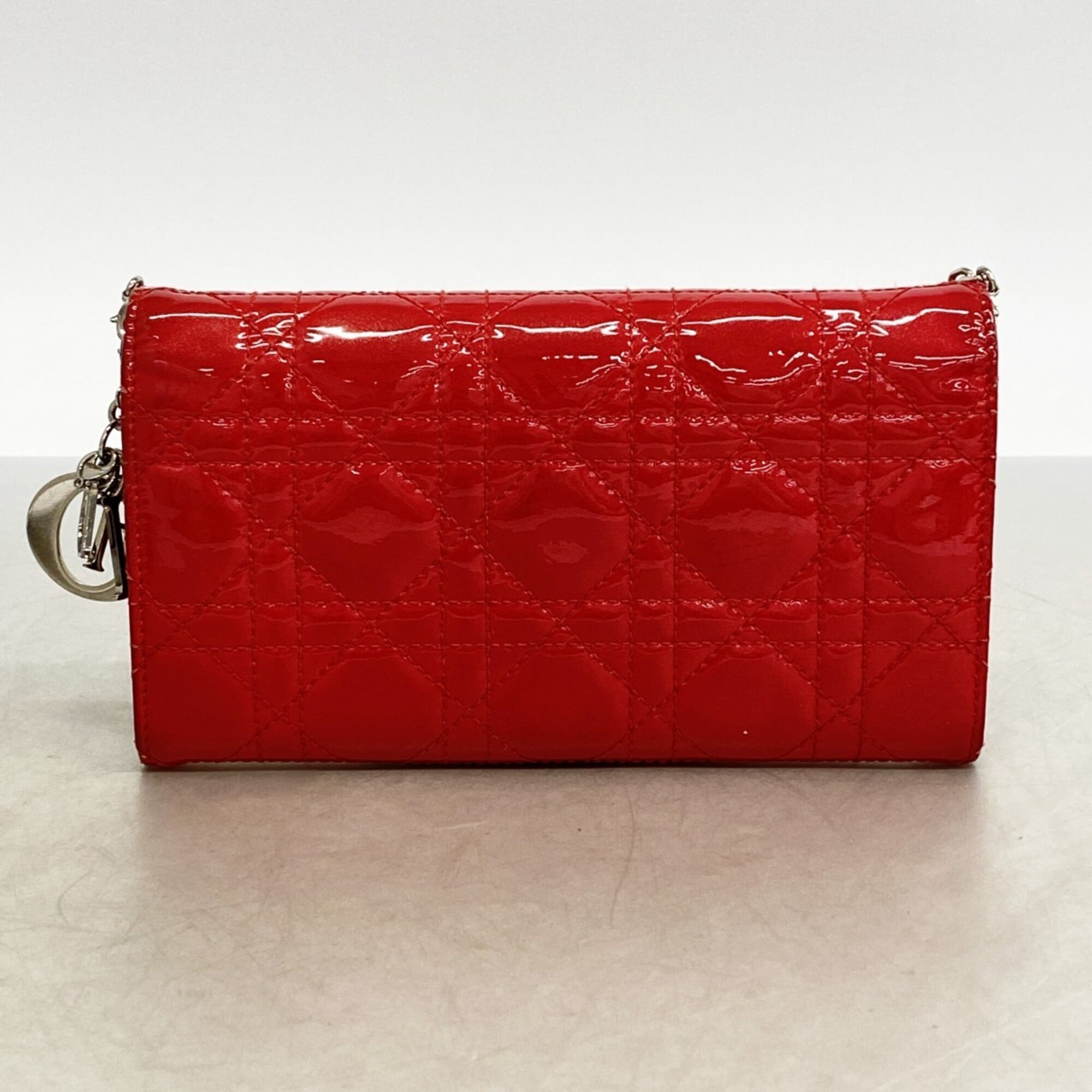 Christian Dior Red Color Long Wallet (Bi-Fold) (Pre-Owned)