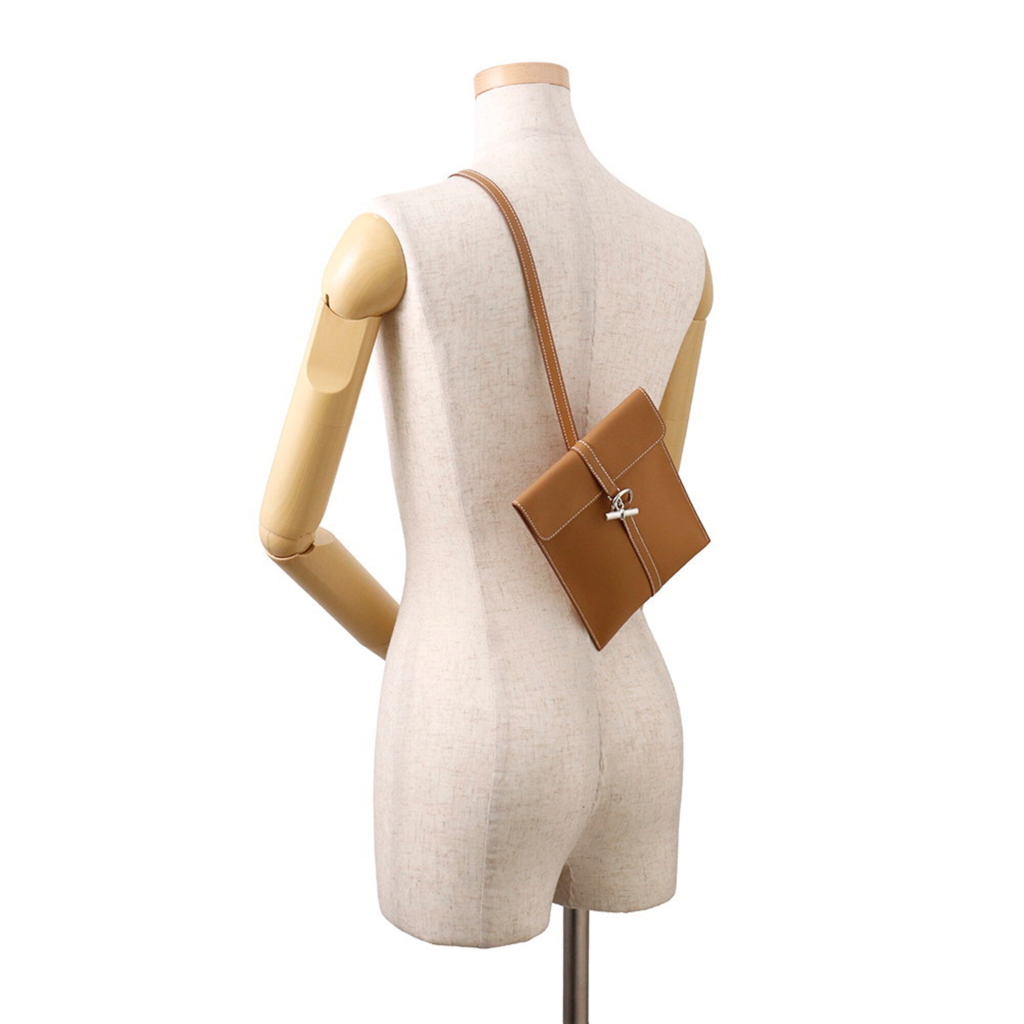 Hermes Gold Swift Leather Shoulder Bag Sling Bag (Pre-Owned)