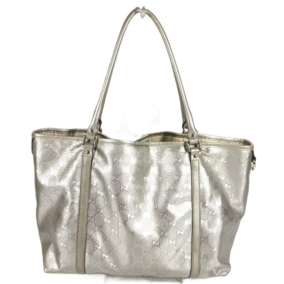 Gucci Silver Gg Imprimé Shoulder Bag Tote Bag (Pre-Owned)