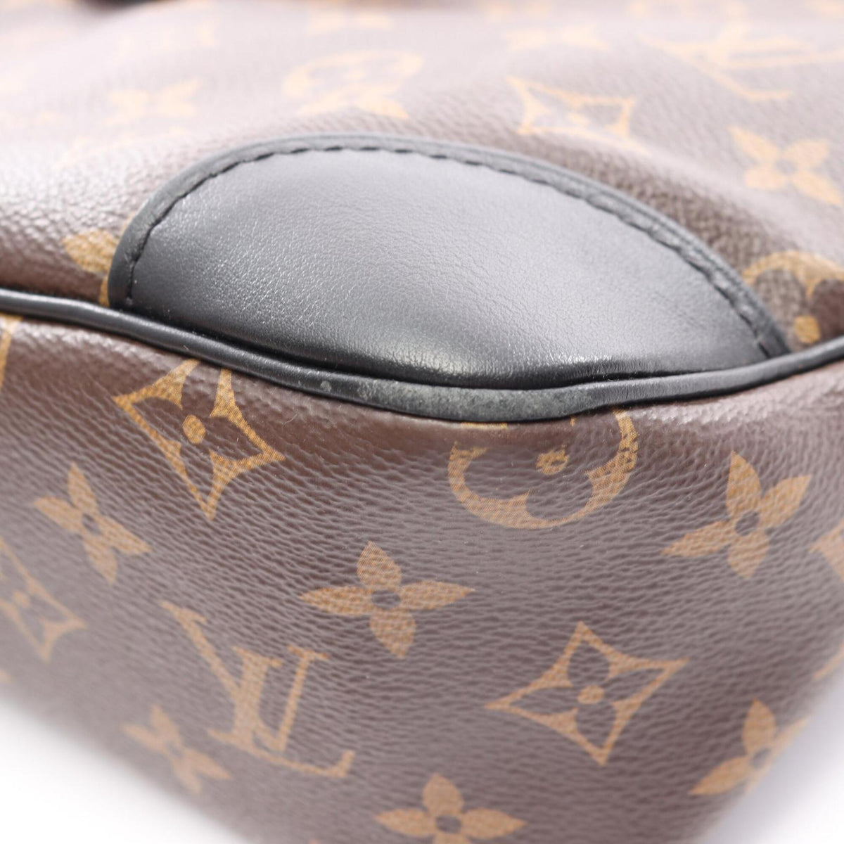 Louis Vuitton Black Brown Coated Canvas Pvc Monogram Leather Handbag Shoulder Bag (Pre-Owned)