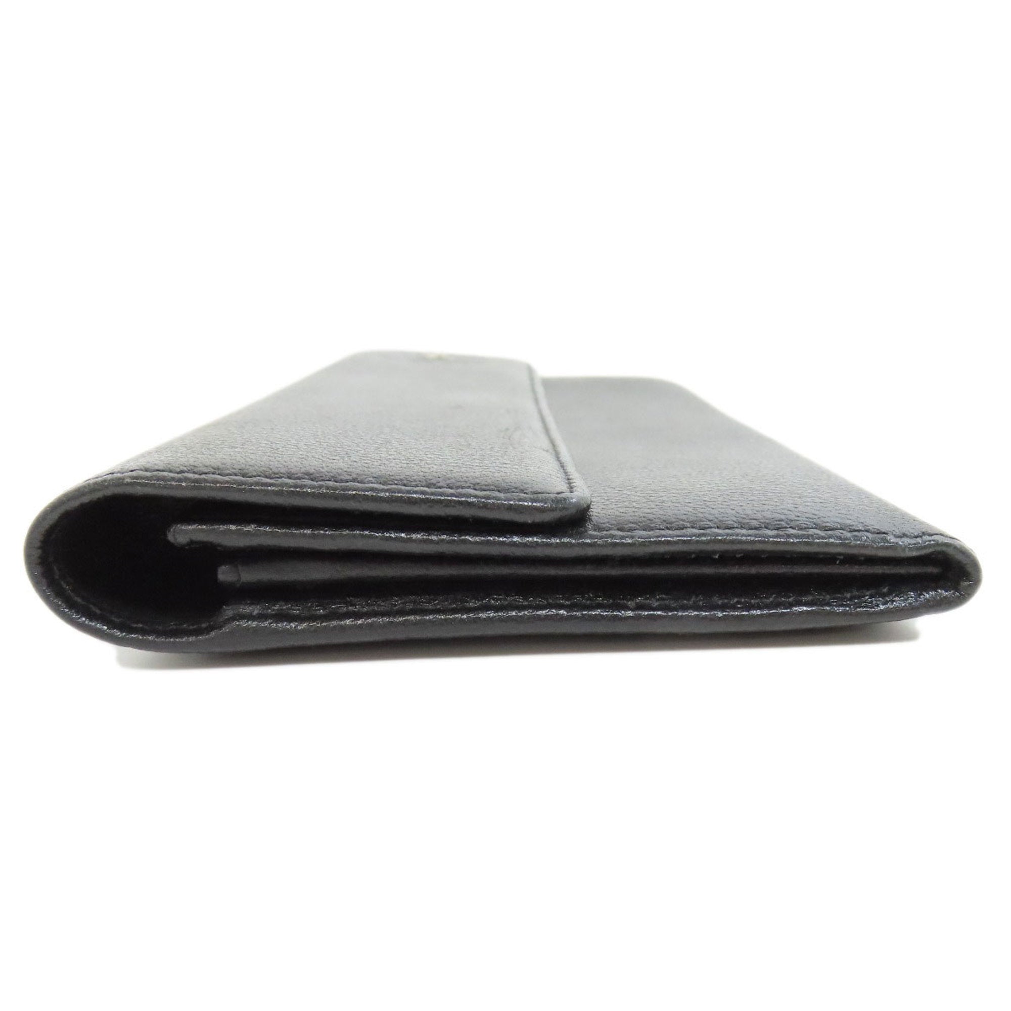Chanel Black Leather Long Wallet (Bi-Fold) (Pre-Owned)
