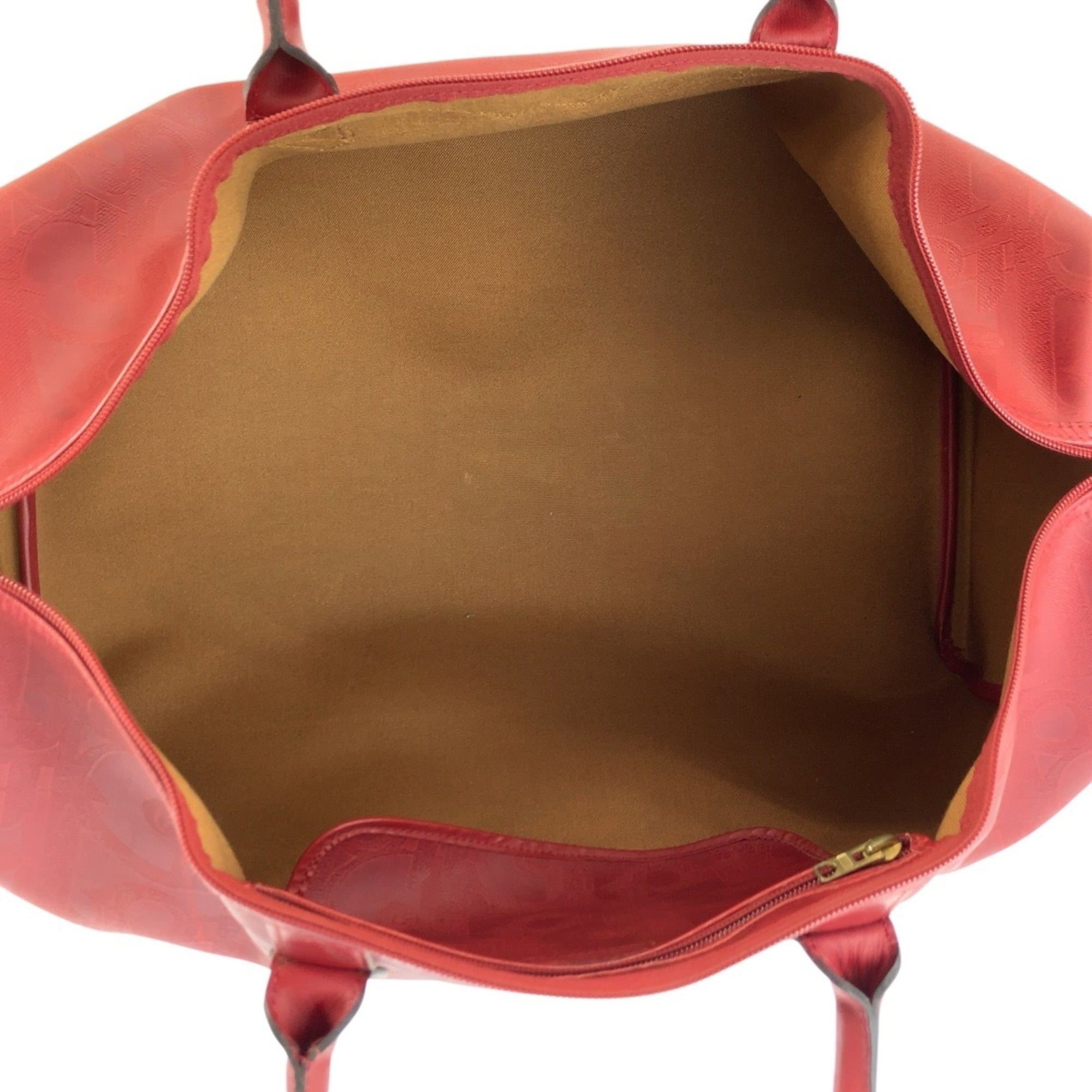 Christian Dior Red Color Pvc Boston Bag Shoulder Bag (Pre-Owned)