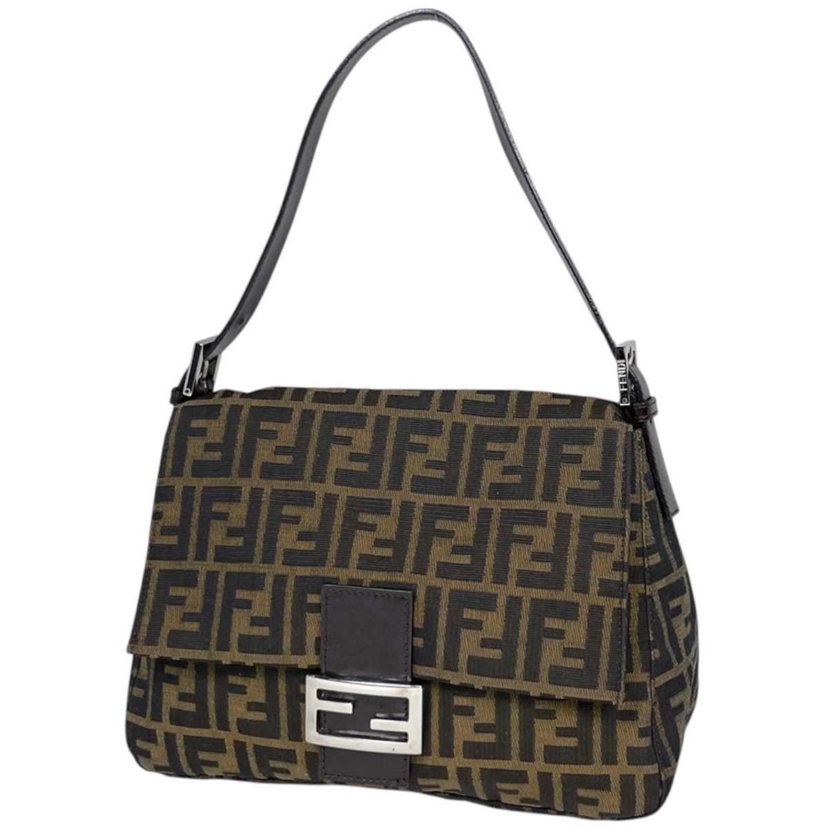 Fendi Brown Canvas Leather Shoulder Bag (Pre-Owned)