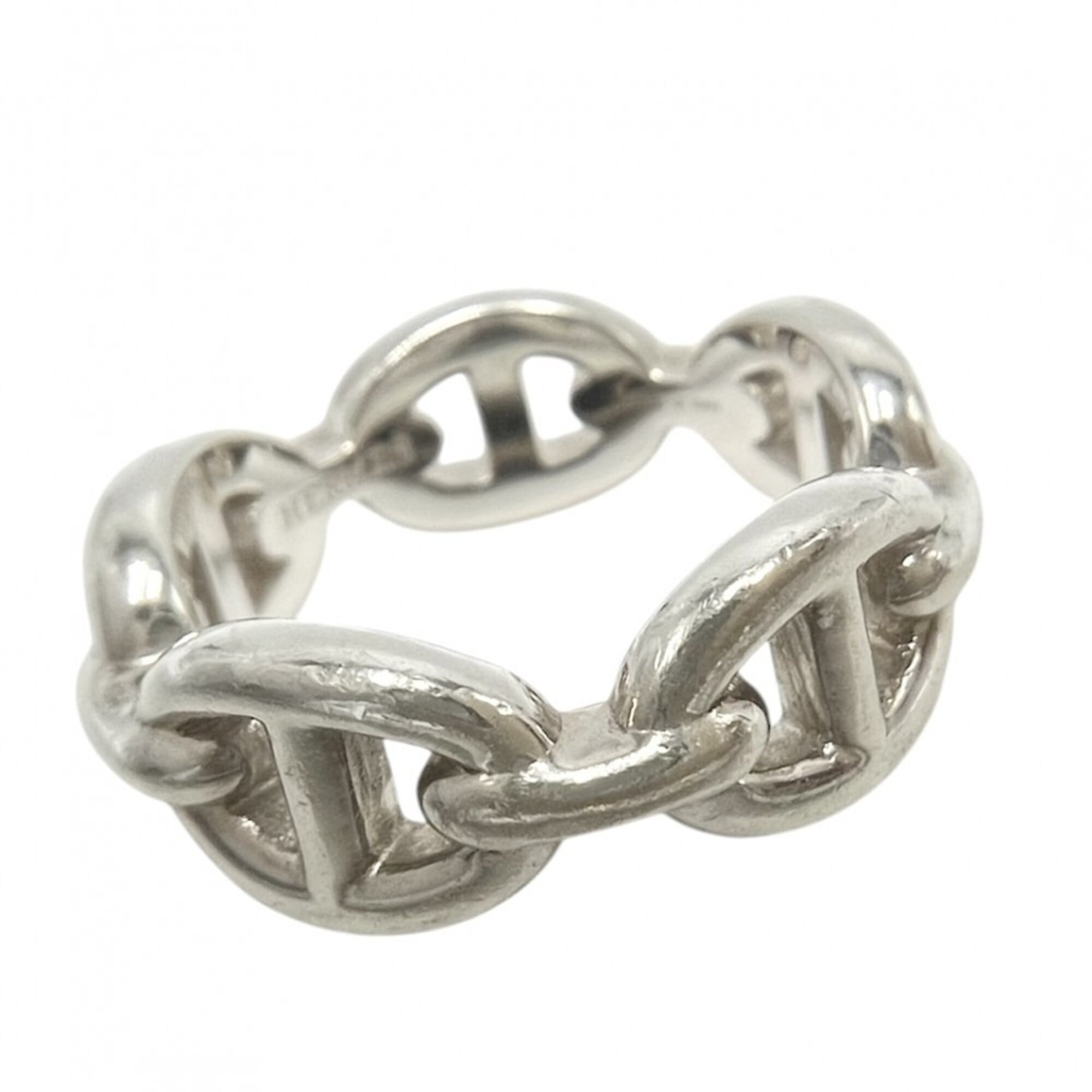 Hermes Silver 925 Band Ring (Pre-Owned)
