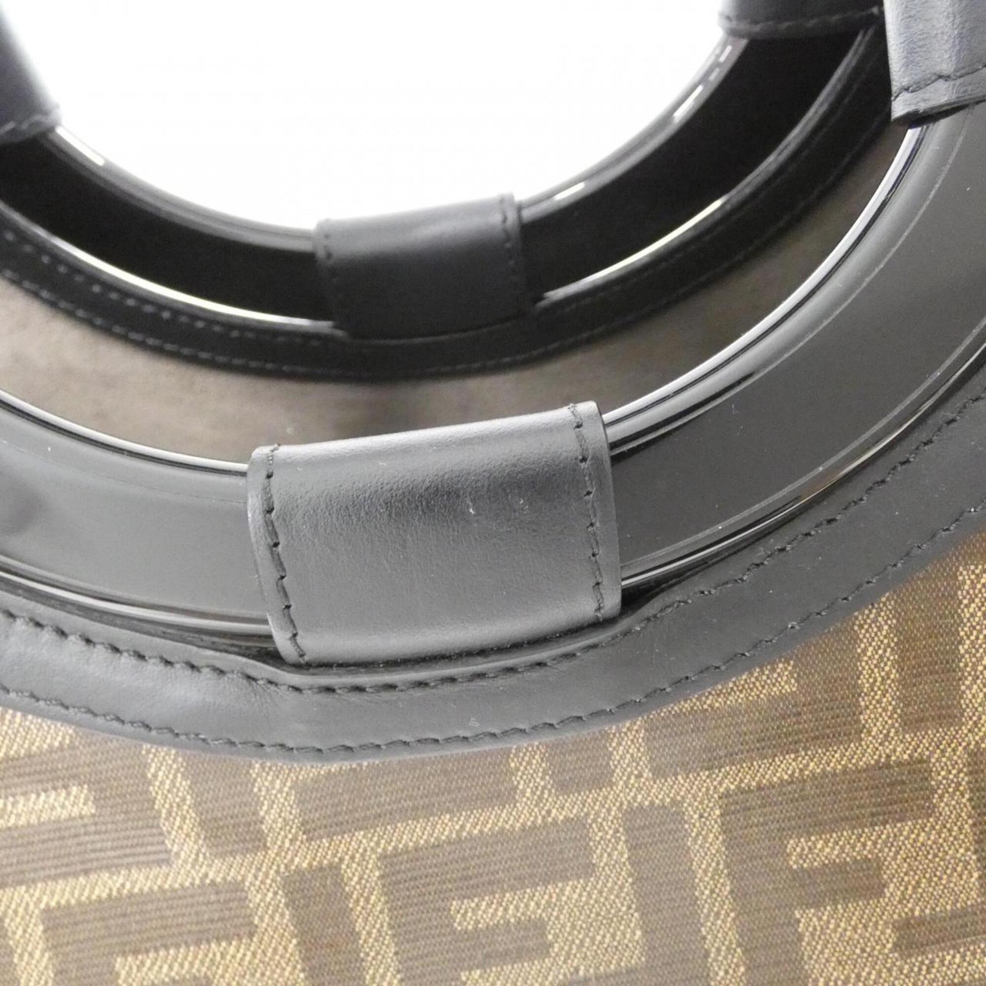 Fendi Brown Coated Canvas Leather Handbag (Pre-Owned)
