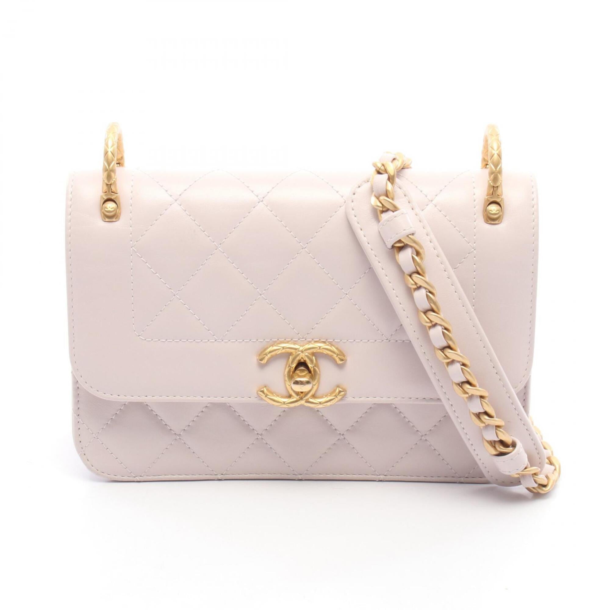 Chanel Matelasse Pink Leather Handbag Shoulder Bag (Pre-Owned)