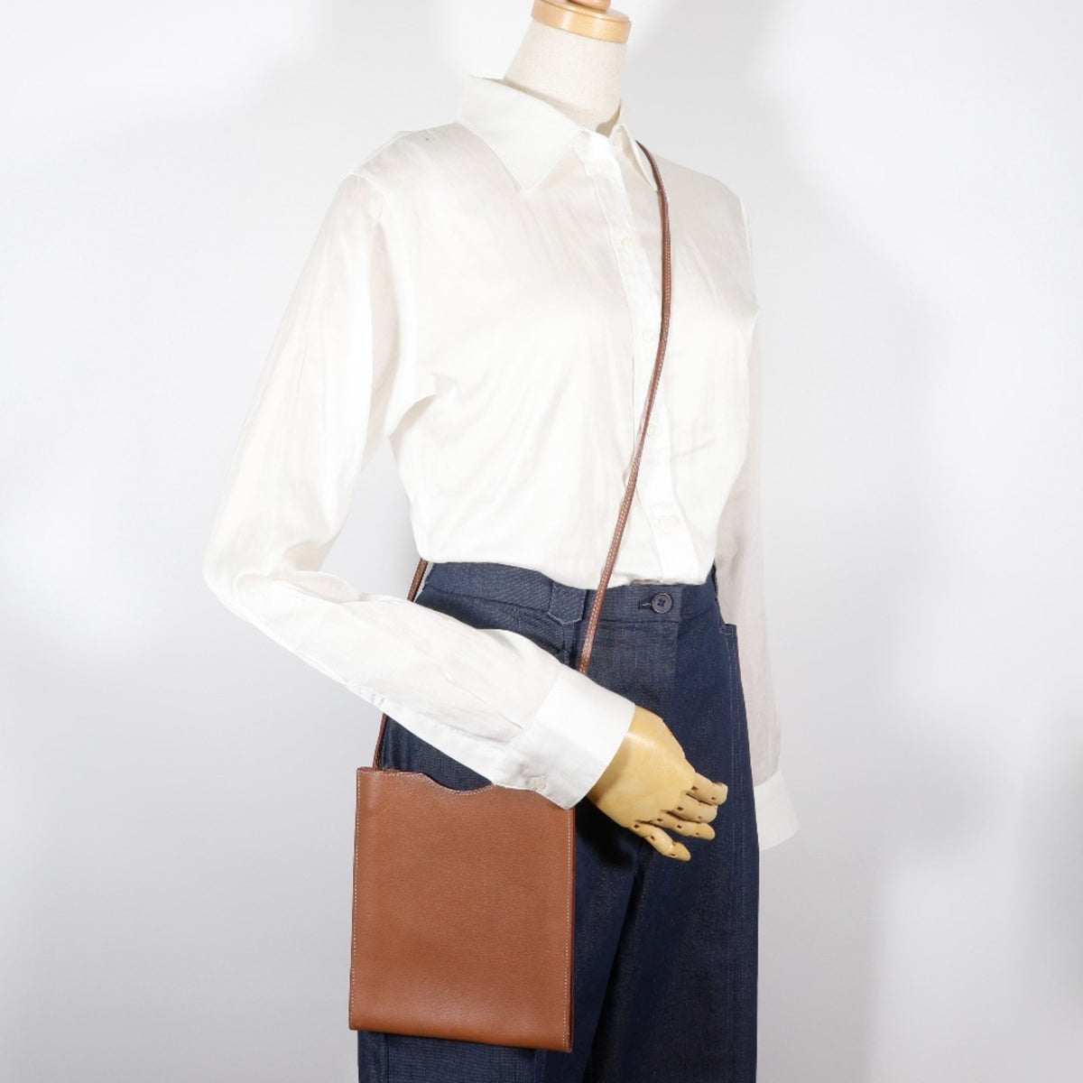Hermes Brown Leather Shoulder Bag (Pre-Owned)
