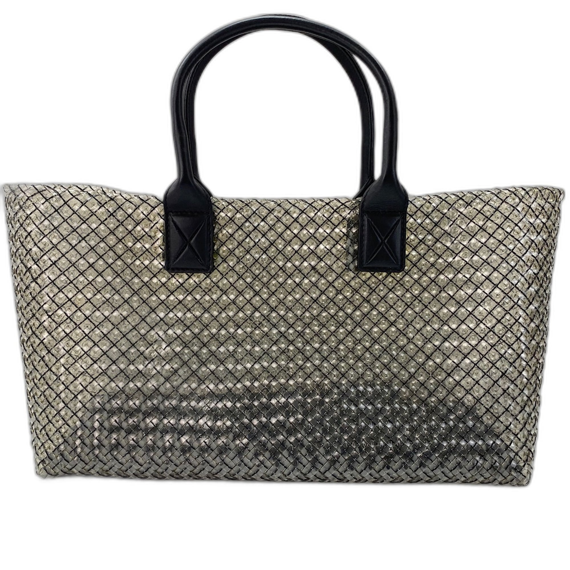 Bottega Veneta Intrecciato Black Pvc Tote Bag (Pre-Owned)