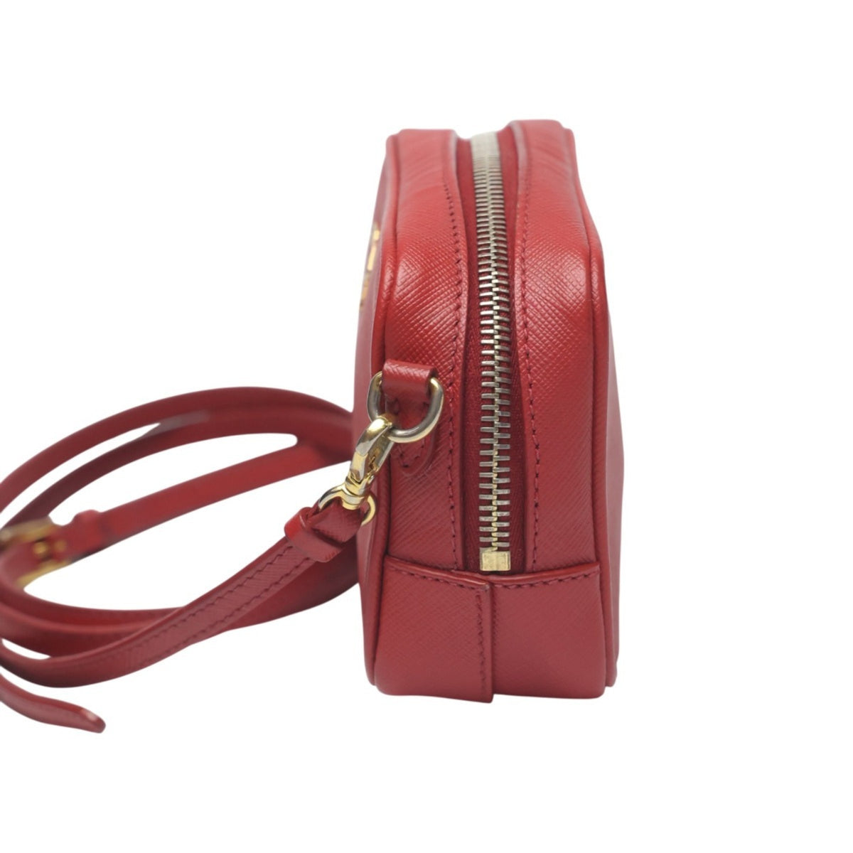 Prada Red Color Leather Shoulder Bag (Pre-Owned)