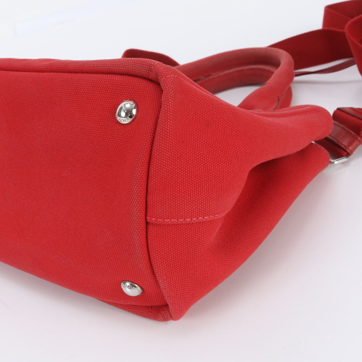 Prada Red Color Shoulder Bag Tote Bag (Pre-Owned)