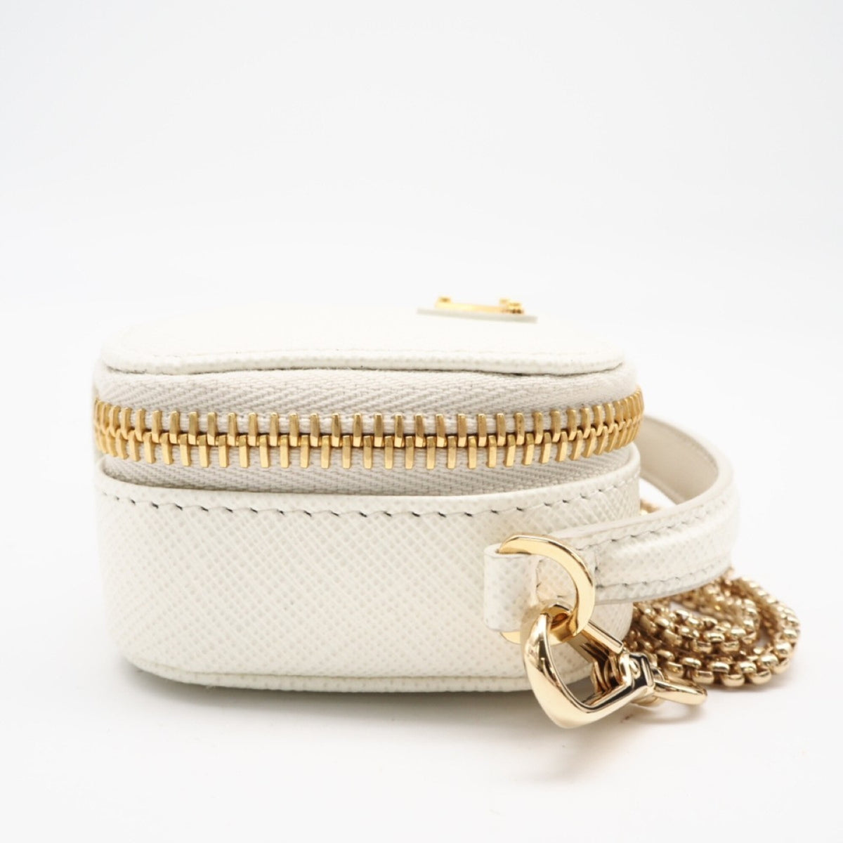 Prada Saffiano White Saffiano Pouch Shoulder Bag (Pre-Owned)