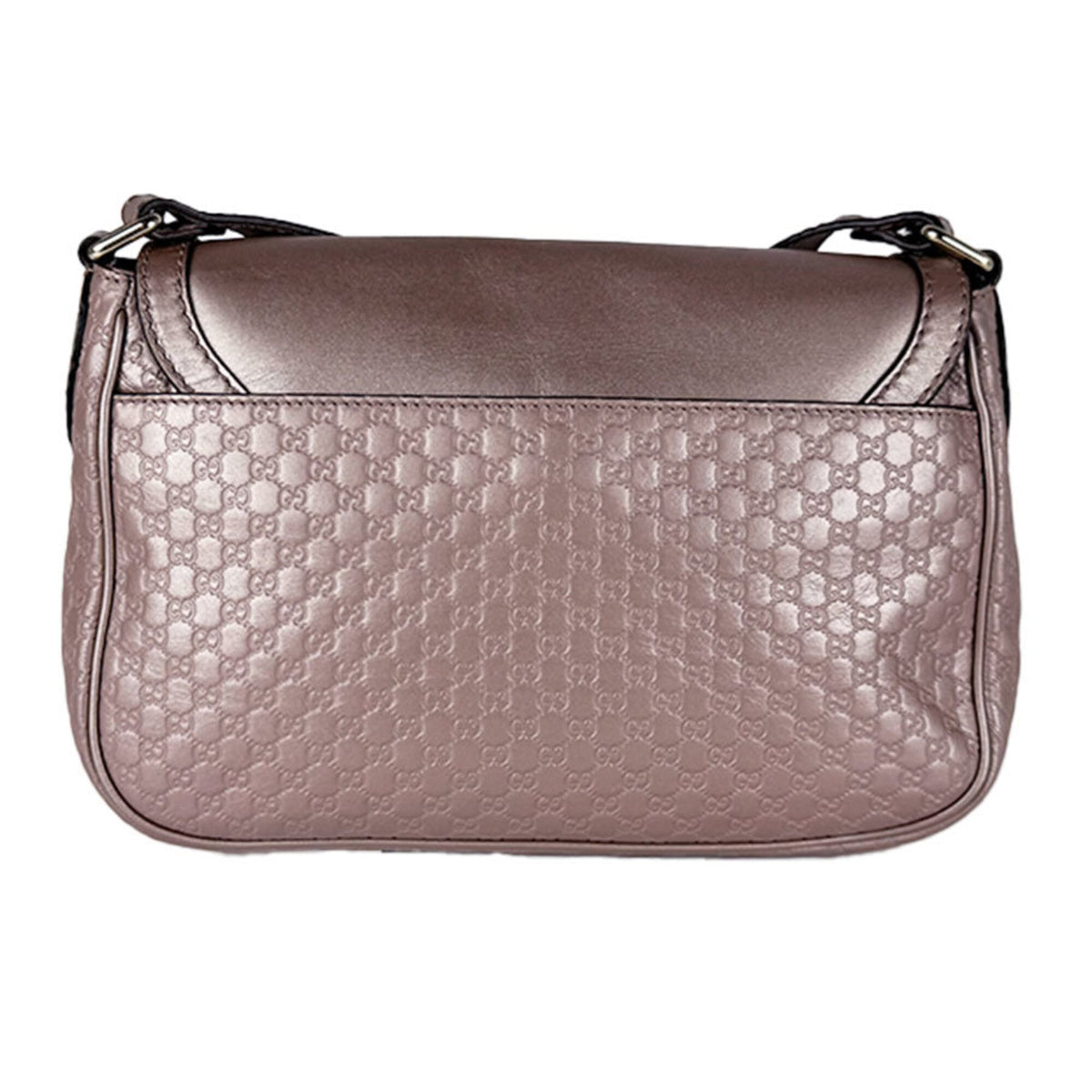 Gucci Metallic Beige Metallic Pink Pink Beige Leather Shoulder Bag (Pre-Owned)