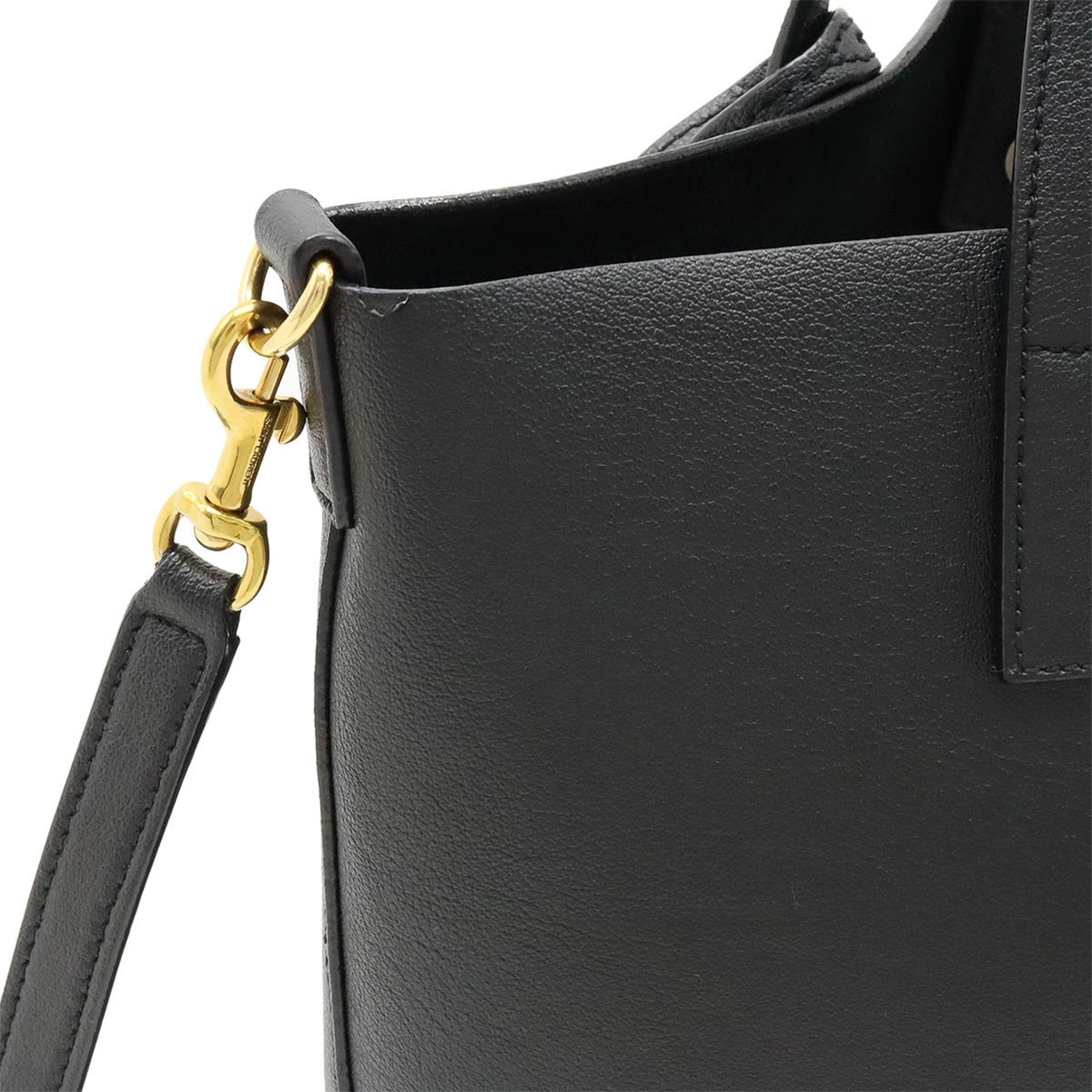 Yves Saint Laurent Black Leather Tote Bag (Pre-Owned)