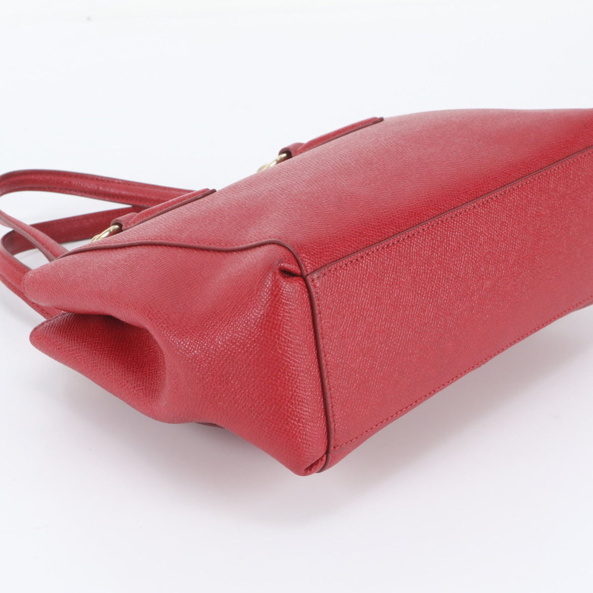 Coach Red Color Leather Handbag Tote Bag (Pre-Owned)