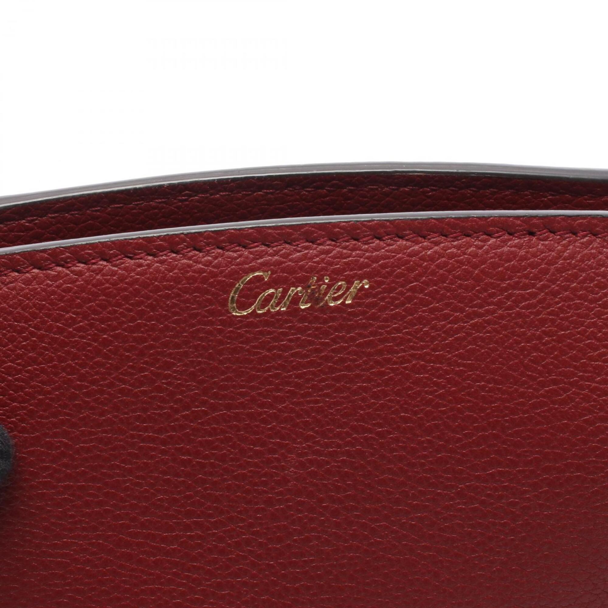 Cartier Bordeaux Leather Clutch Bag Handbag (Pre-Owned)
