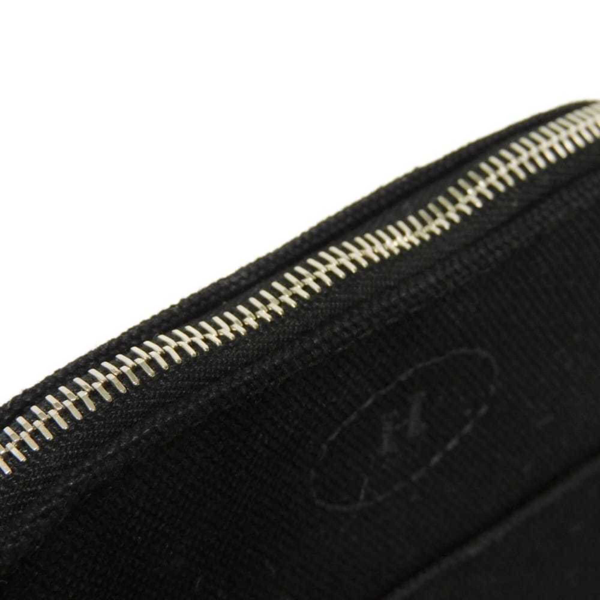 Hermes Black Orange Cotton Clutch Bag Pouch (Pre-Owned)