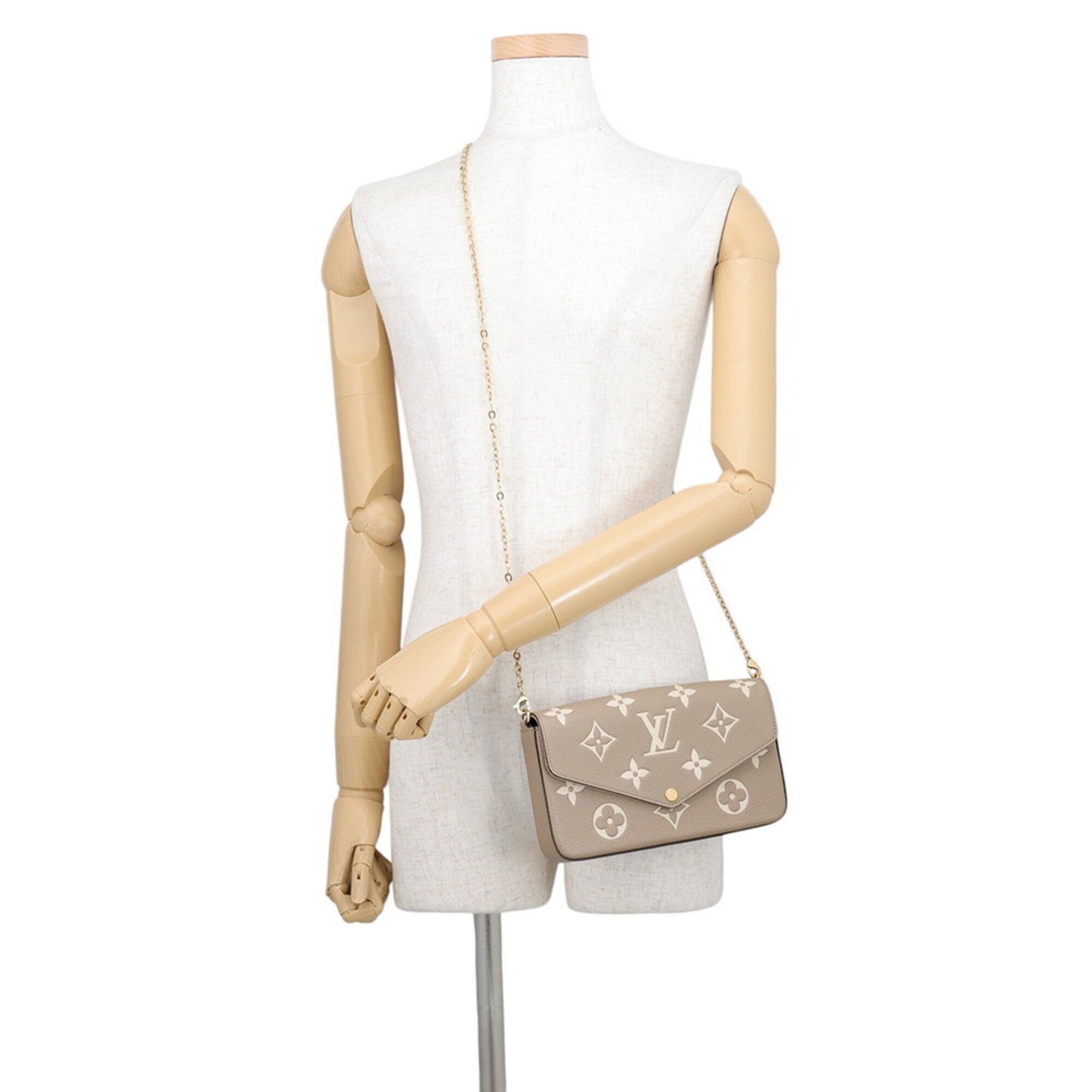 Louis Vuitton Monogram Empreinte Tourterelle Monogram Empreinte Chain/Shoulder Wallet (Pre-Owned)