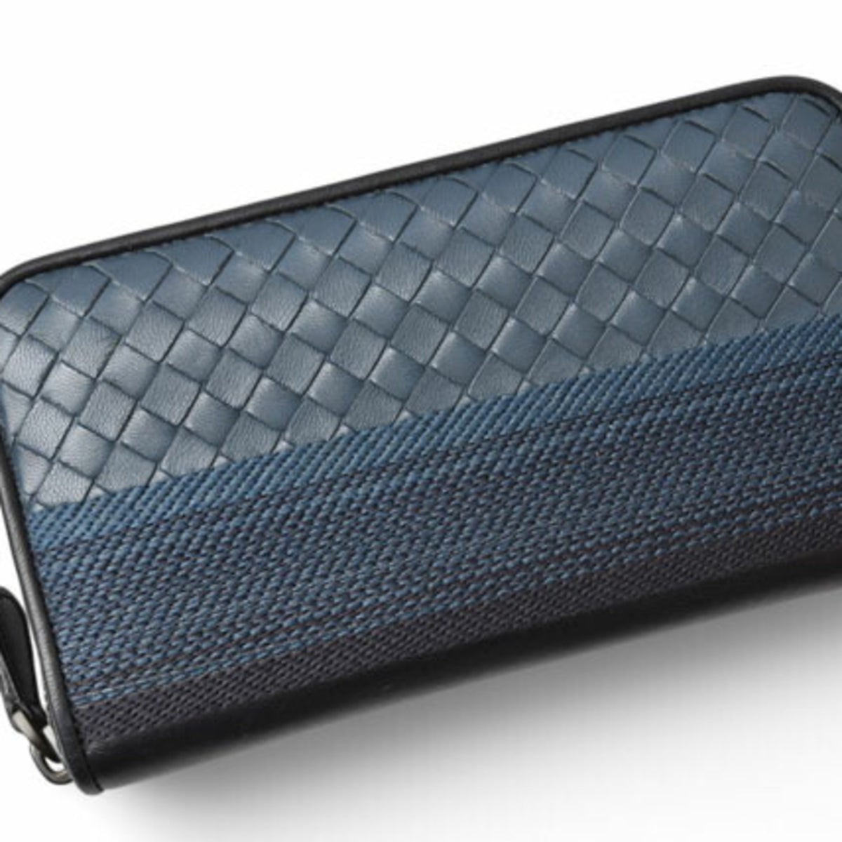 Bottega Veneta Navy Leather Long Wallet (Bi-Fold) (Pre-Owned)