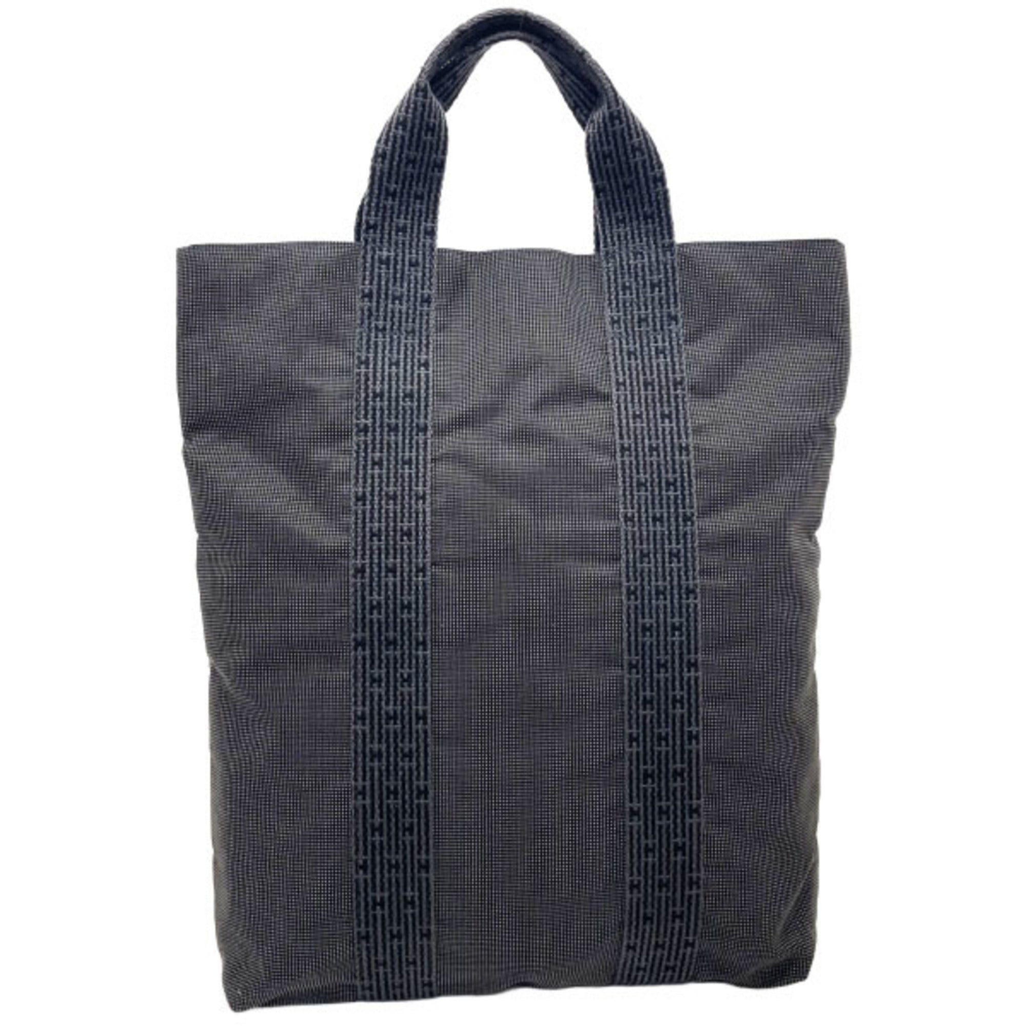 Hermes Her Line Gray Nylon Canvas Handbag Tote Bag (Pre-Owned)