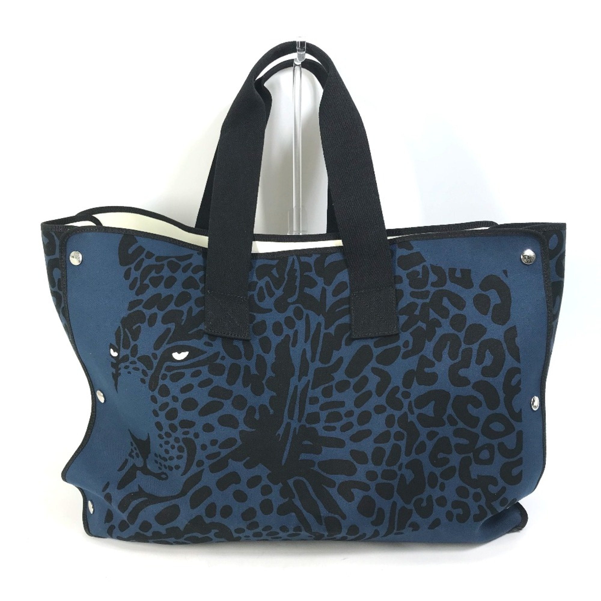 Hermes Navy Cloth Tote Bag (Pre-Owned)