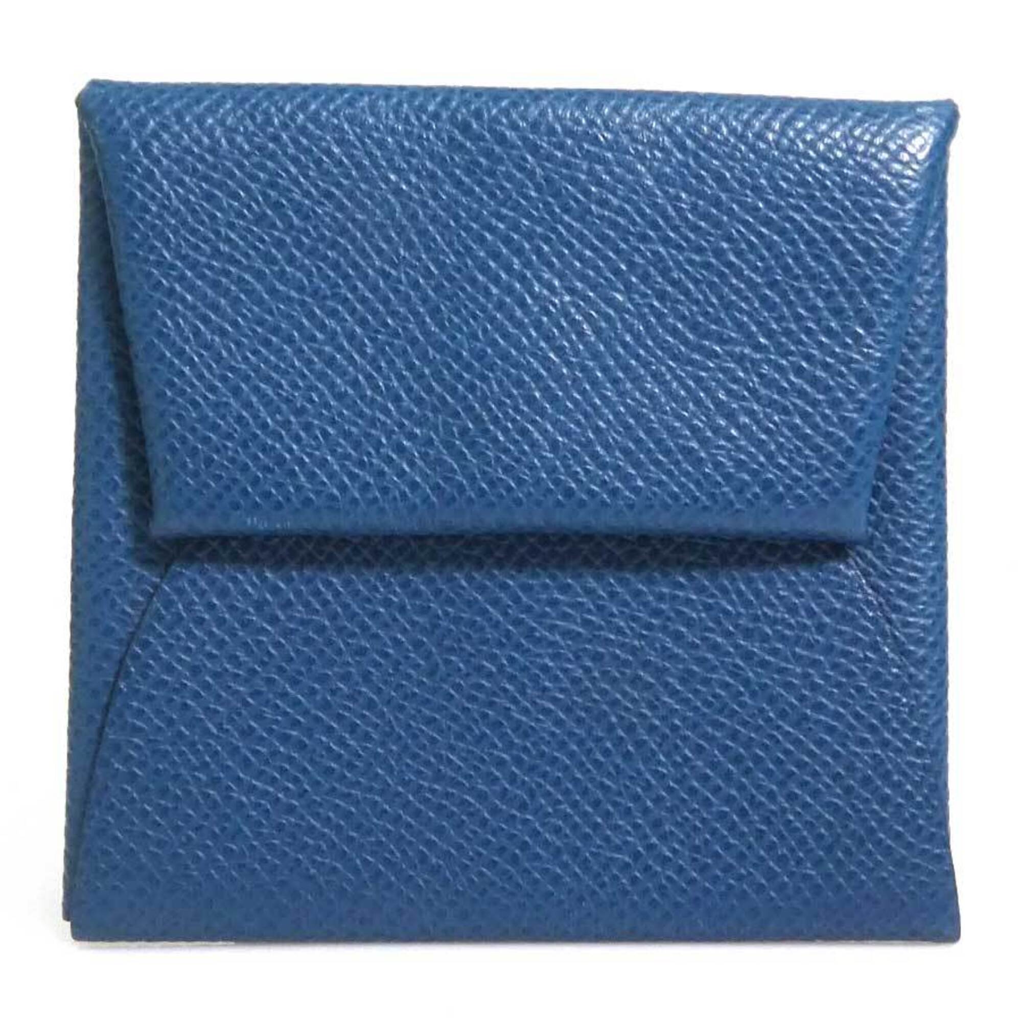 Hermes Navy Leather Coin Purse/Coin Case (Pre-Owned)