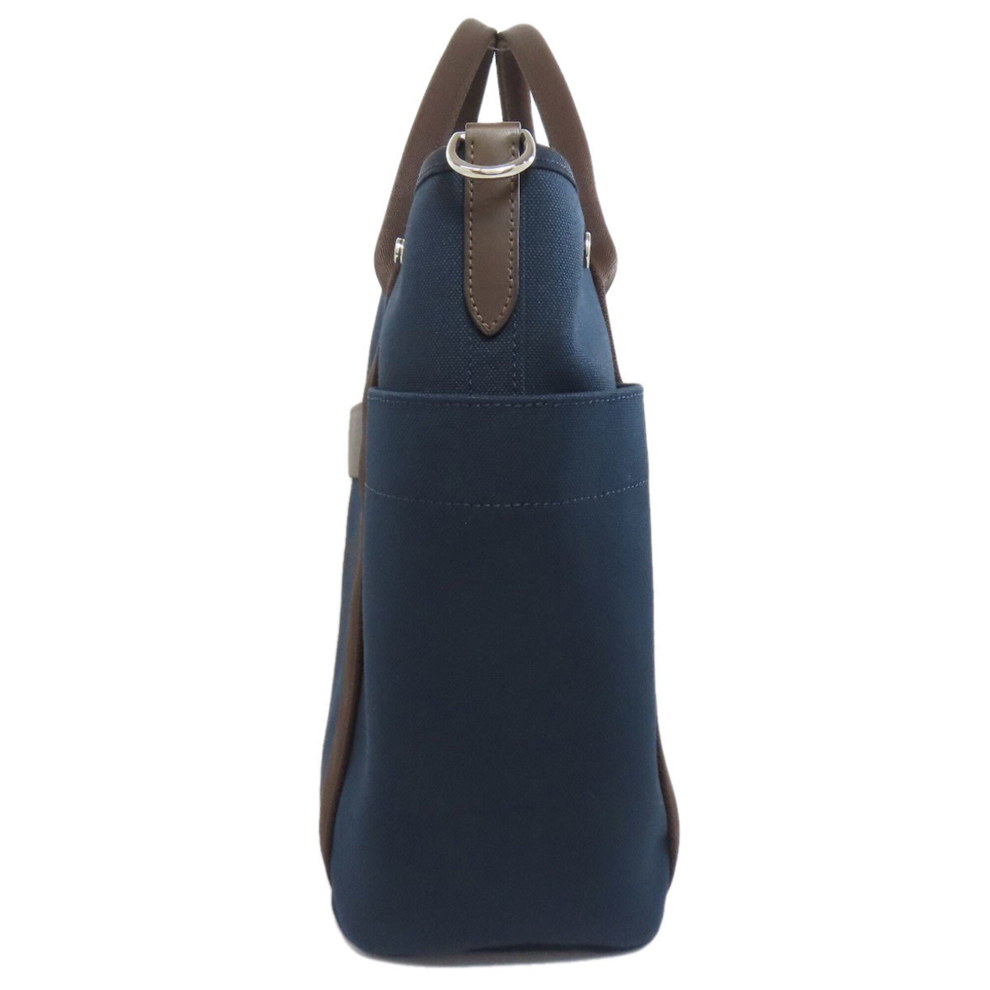 Hermes Navy Canvas Tote Bag (Pre-Owned)