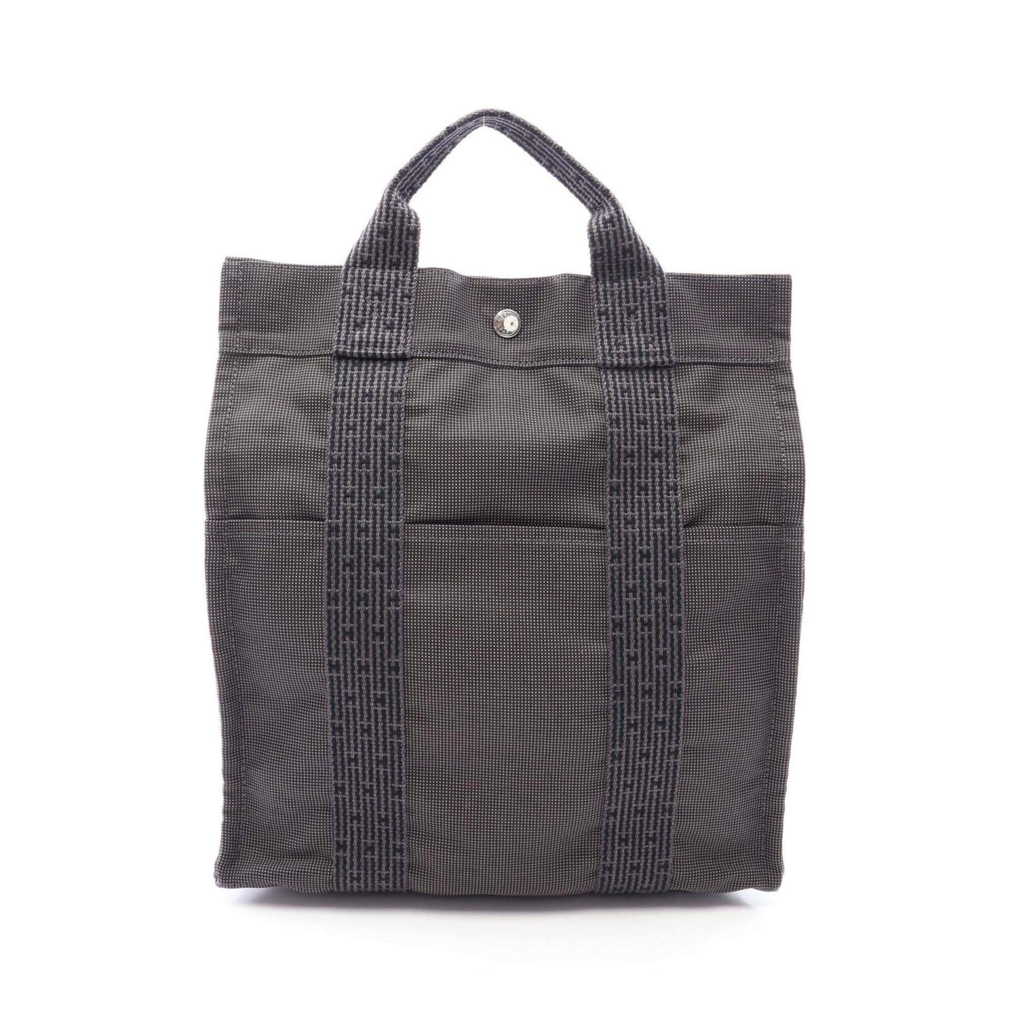 Hermes Gray Nylon Canvas Backpack (Pre-Owned)