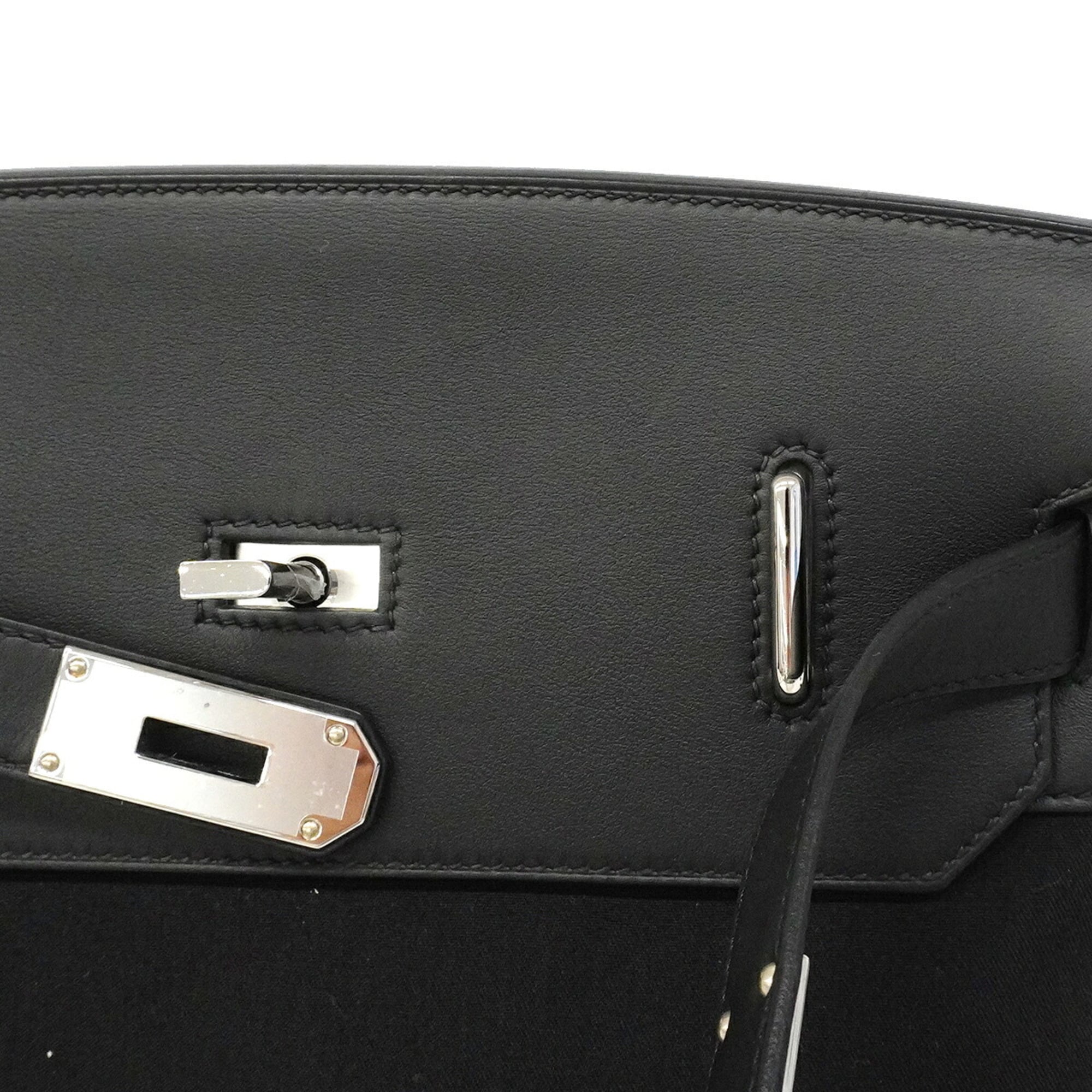 Hermes Black Toile Officier Swift Leather Shoulder Bag (Pre-Owned)