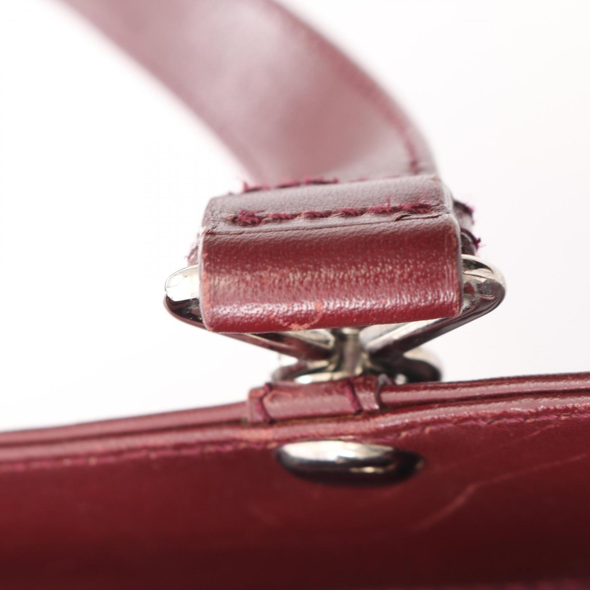 Christian Dior Bordeaux Canvas Leather Handbag (Pre-Owned)