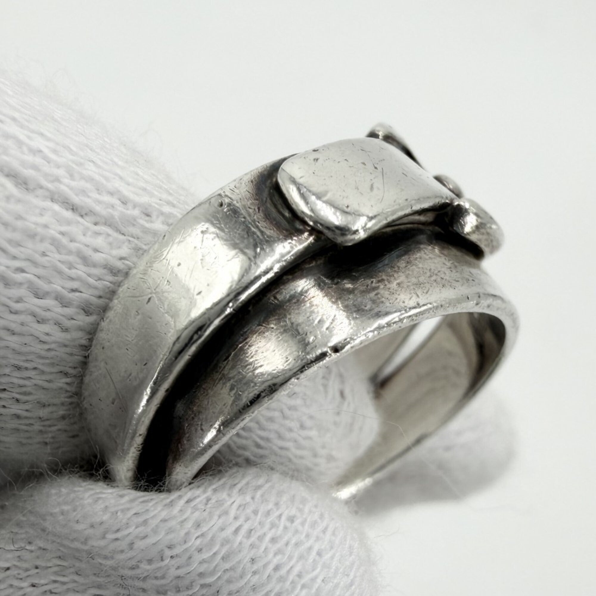 Hermes Silver 925 Band Ring (Pre-Owned)