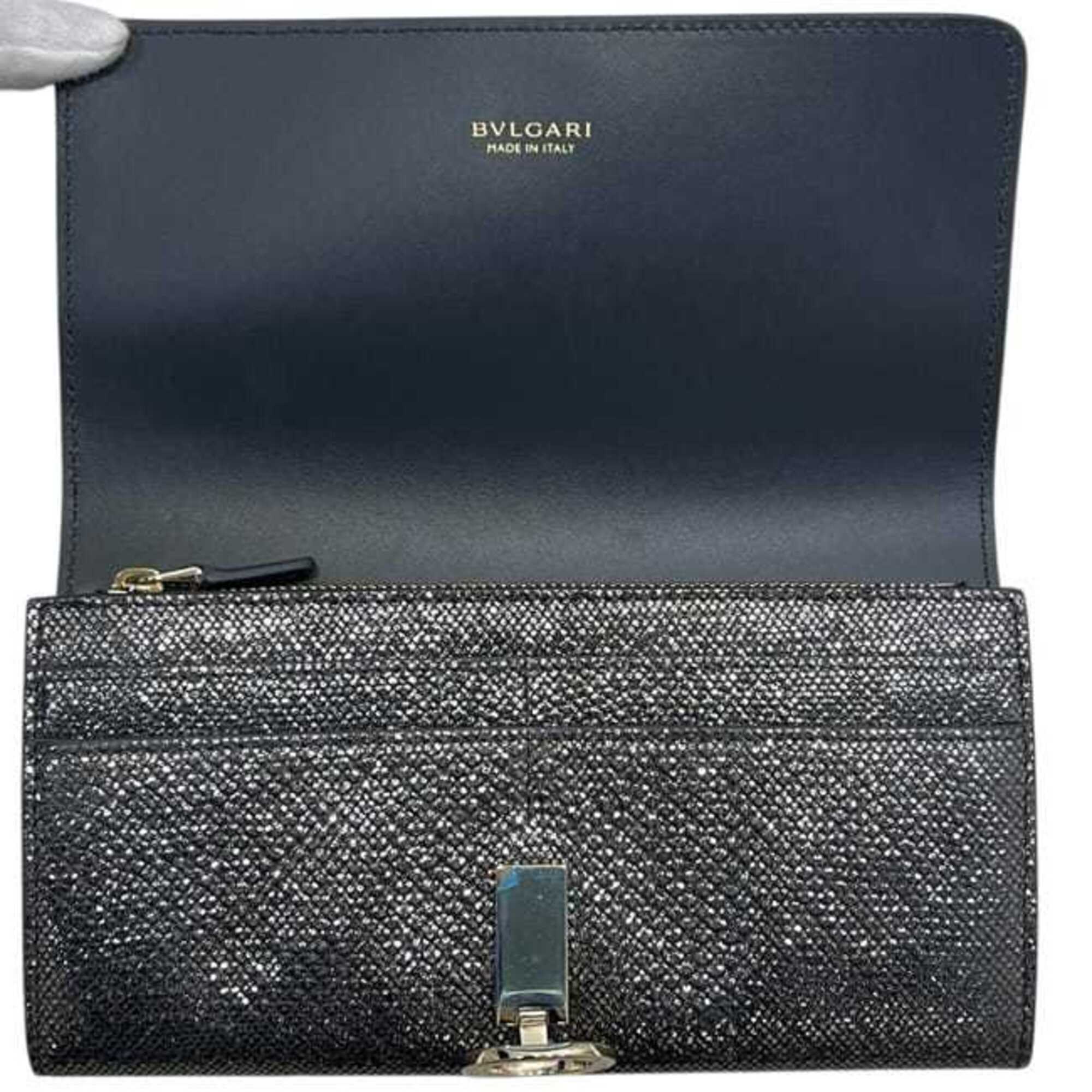 Bvlgari Bvlgari Bvlgari Silver Leather Long Wallet (Bi-Fold) (Pre-Owned)