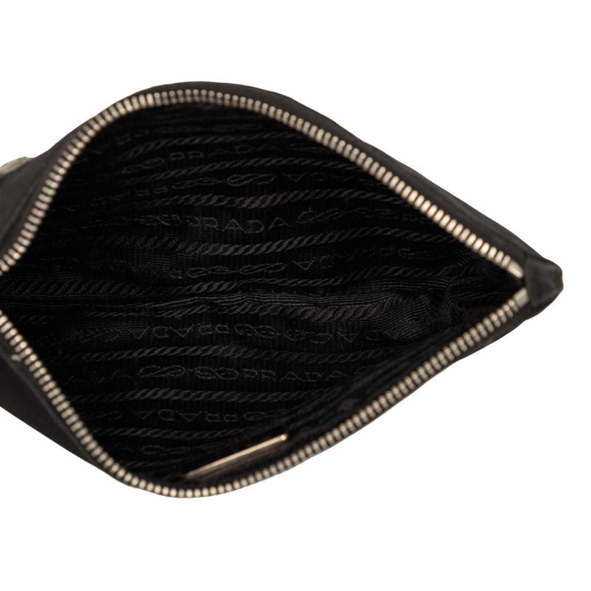 Prada Black Multi-Color Nylon Leather Handbag Pouch (Pre-Owned)