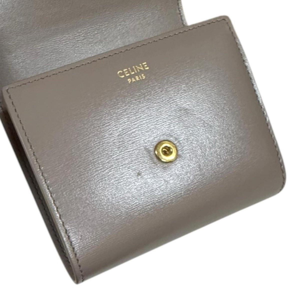 Celine Beige Leather Wallet (Tri-Fold) (Pre-Owned)