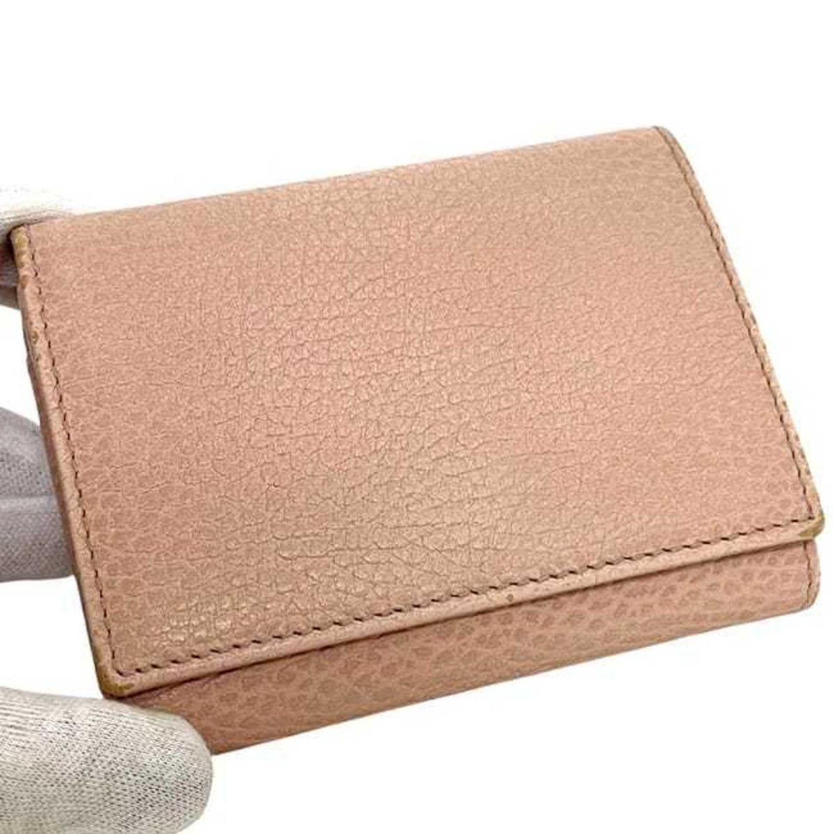Gucci Pink Beige Leather Wallet (Tri-Fold) (Pre-Owned)