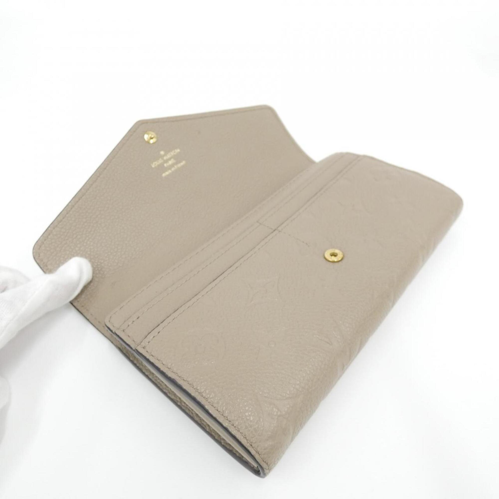 Louis Vuitton Monogram Empreinte Beige Tourterelle Leather Long Wallet (Bi-Fold) (Pre-Owned)