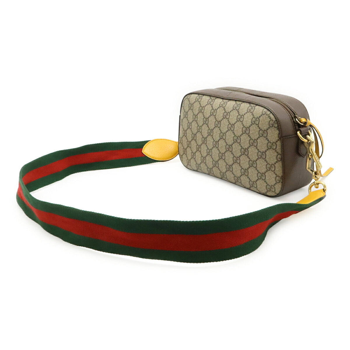 Gucci Beige Brown Green Red Color Yellow Gg Supreme Canvas Pvc Clutch Bag Handbag Shoulder Bag (Pre-Owned)