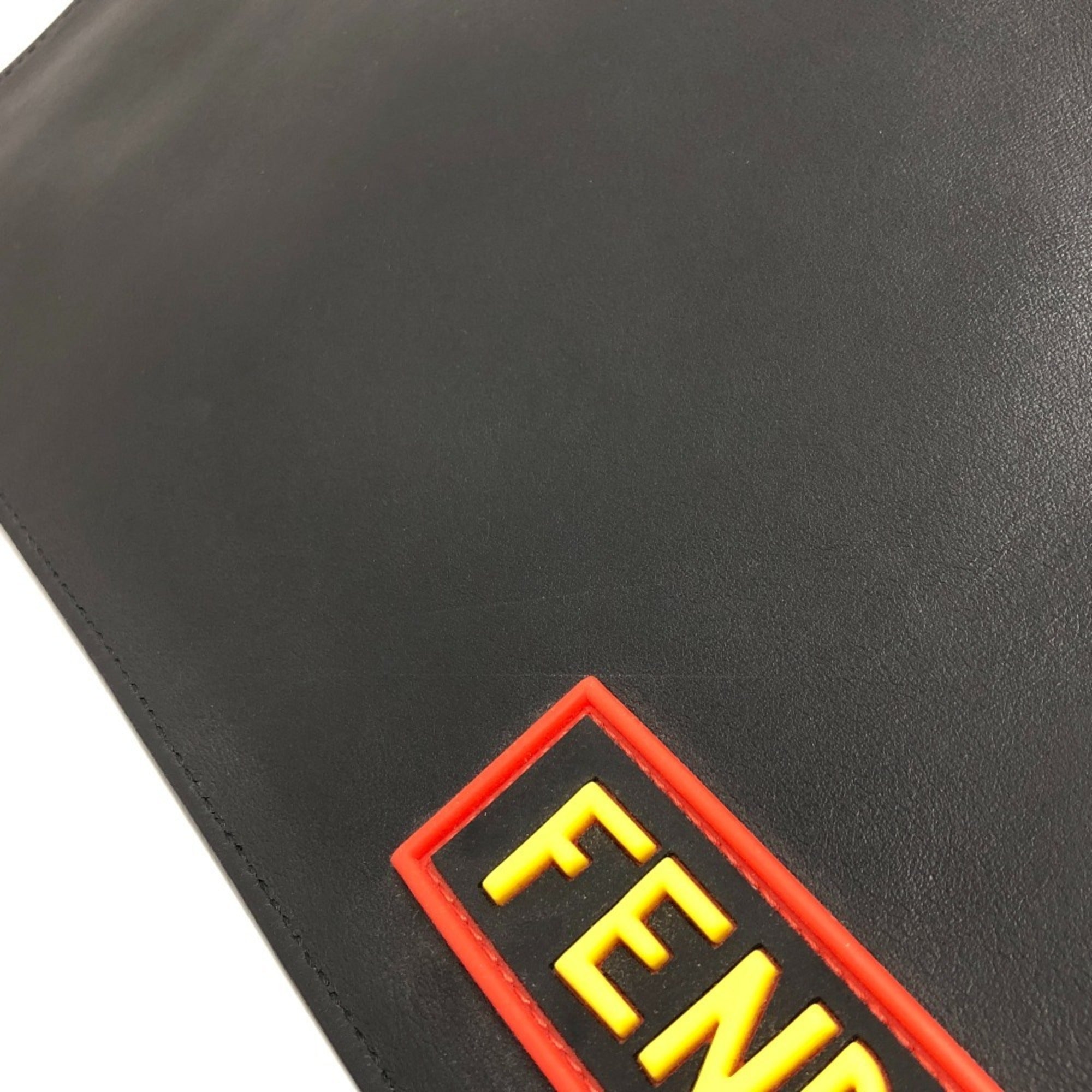 Fendi Black Multi-Color Leather Clutch Bag (Pre-Owned)