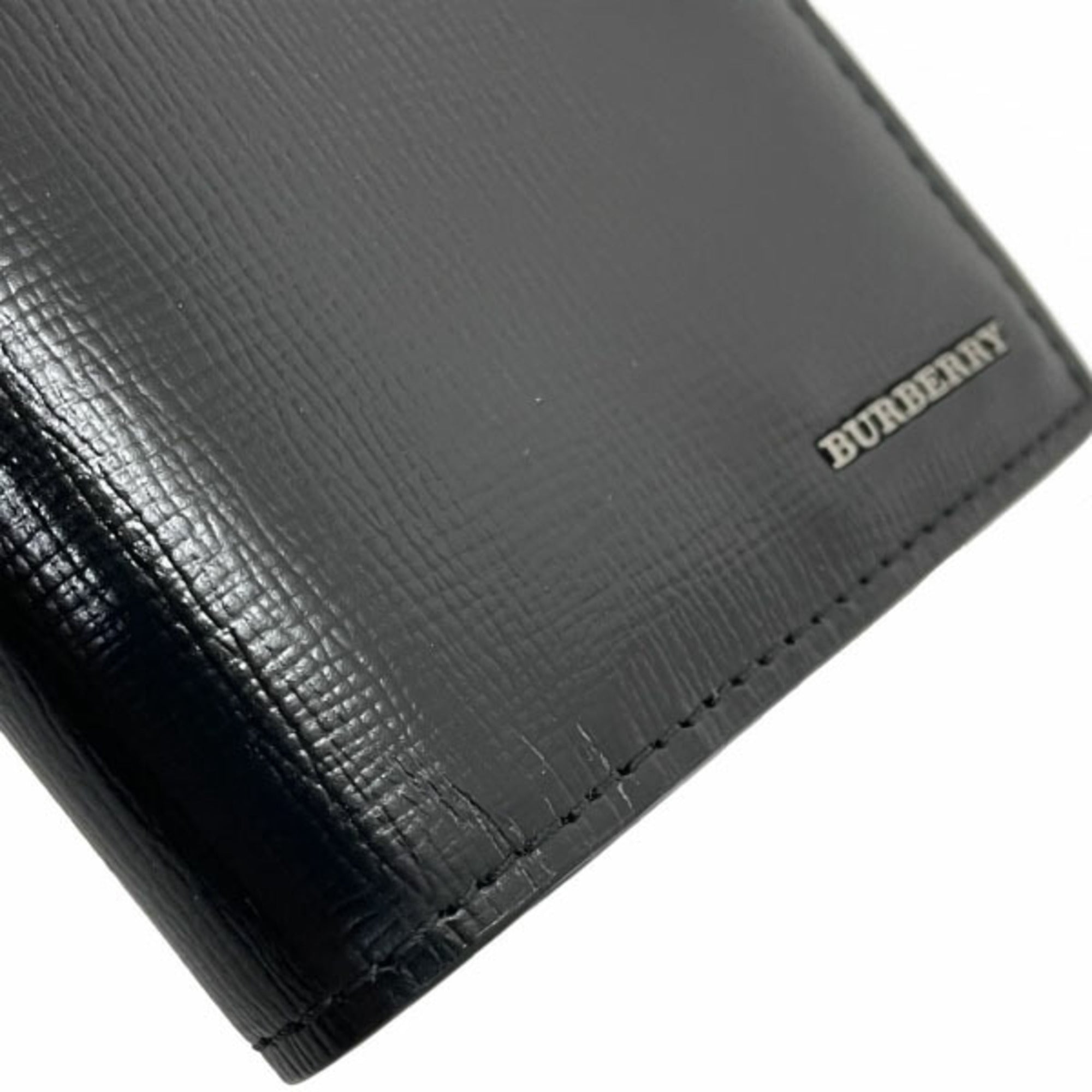 Burberry Black Leather Long Wallet (Bi-Fold) (Pre-Owned)