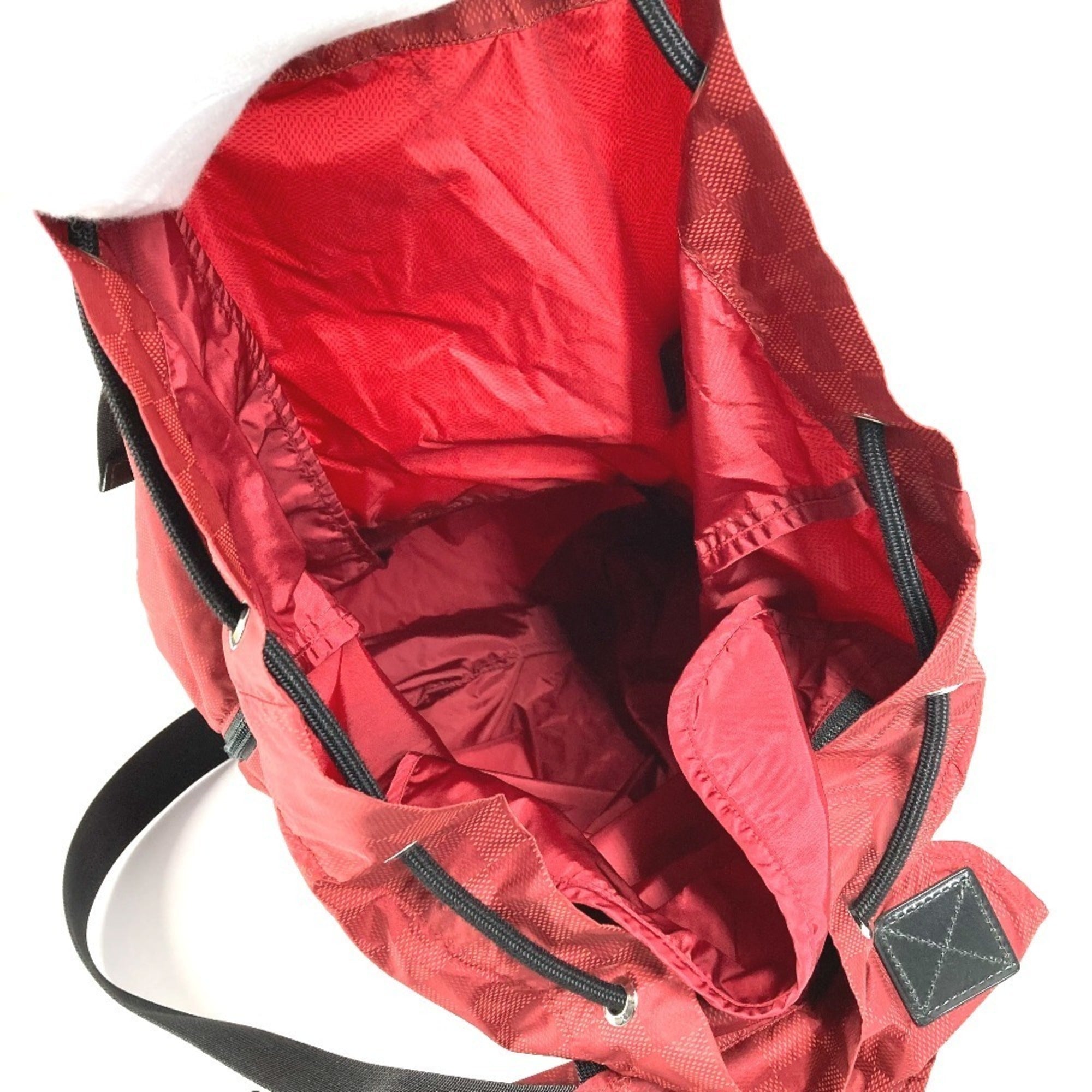 Louis Vuitton Black Red Color Nylon Backpack (Pre-Owned)