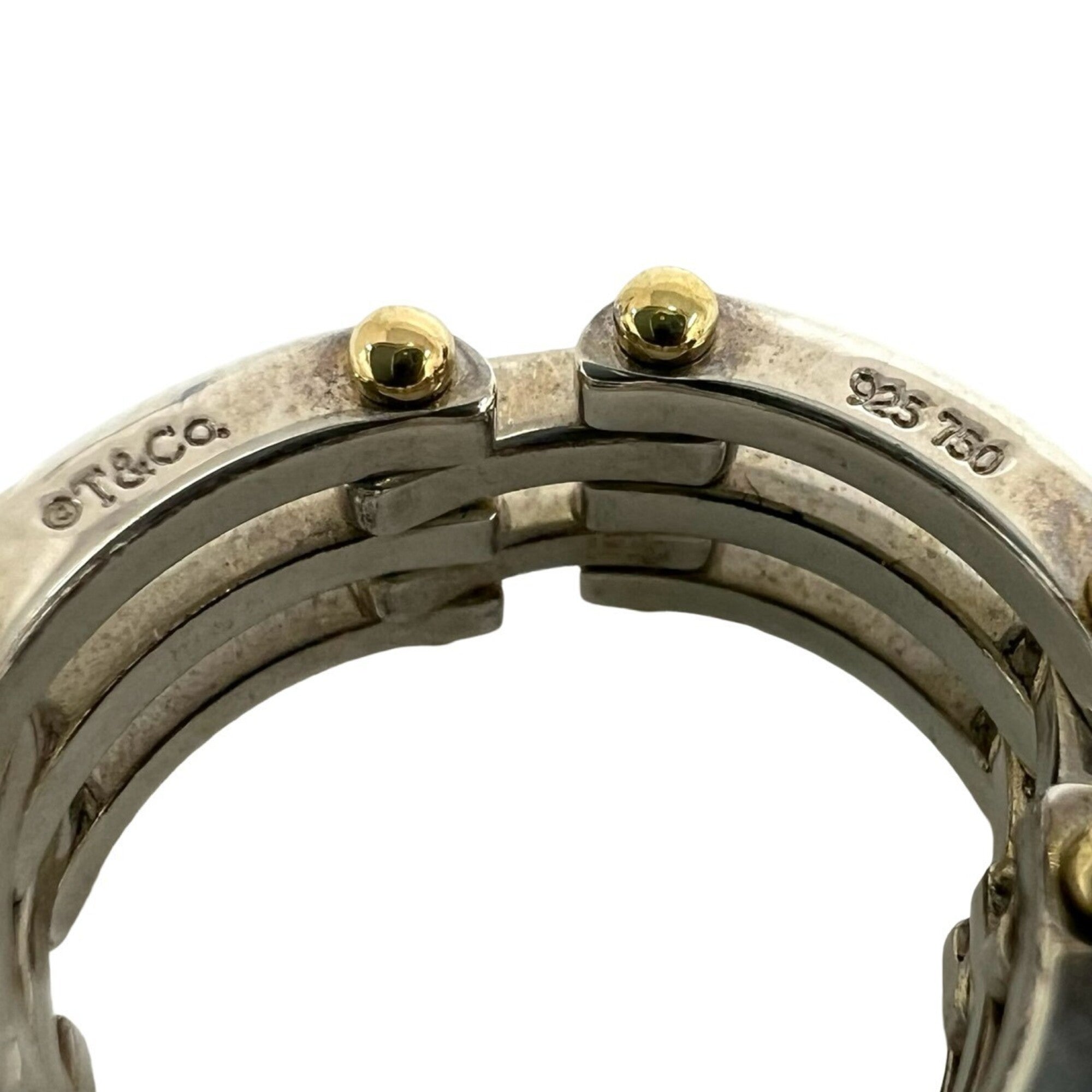 Tiffany Silver Yellow Gold (18K) Silver 925 Band Ring (Pre-Owned)
