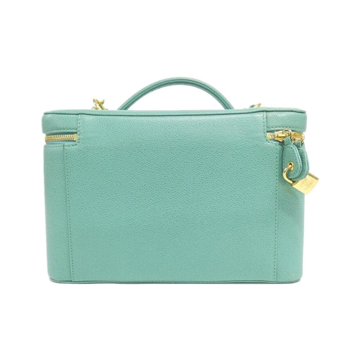 Chanel Green Grained Calfskin Handbag (Pre-Owned)