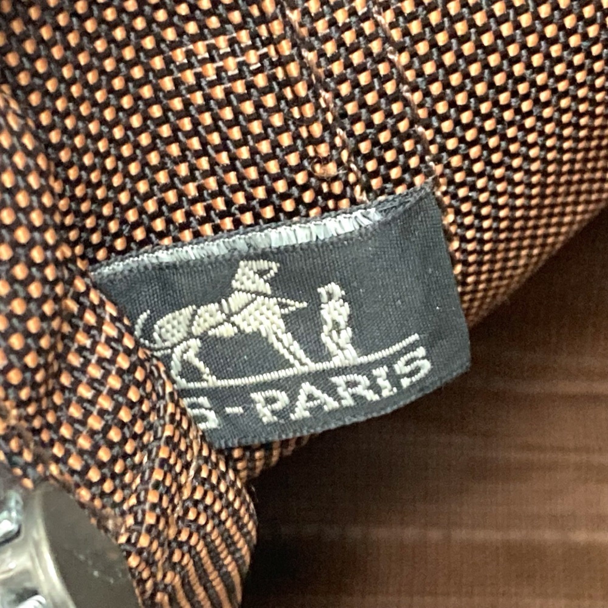 Hermes Brown Canvas Handbag Tote Bag (Pre-Owned)