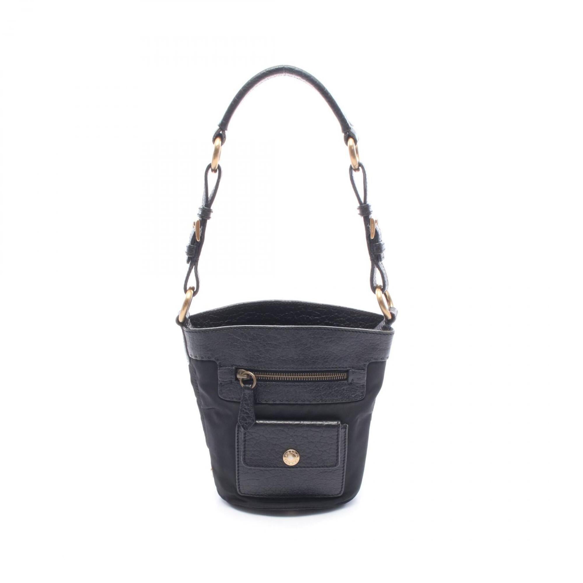 Prada Black Nylon Leather Handbag (Pre-Owned)