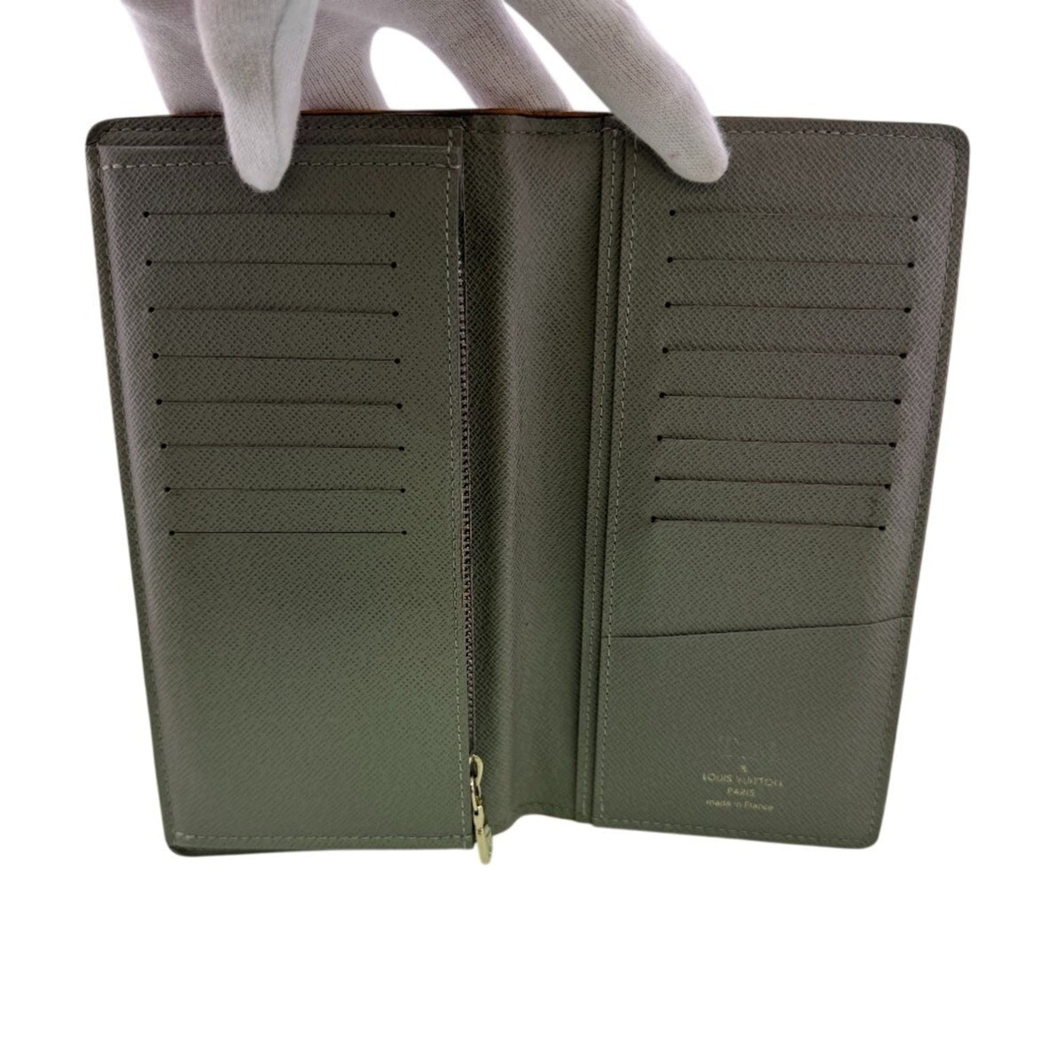 Louis Vuitton Green Canvas Long Wallet (Bi-Fold) (Pre-Owned)