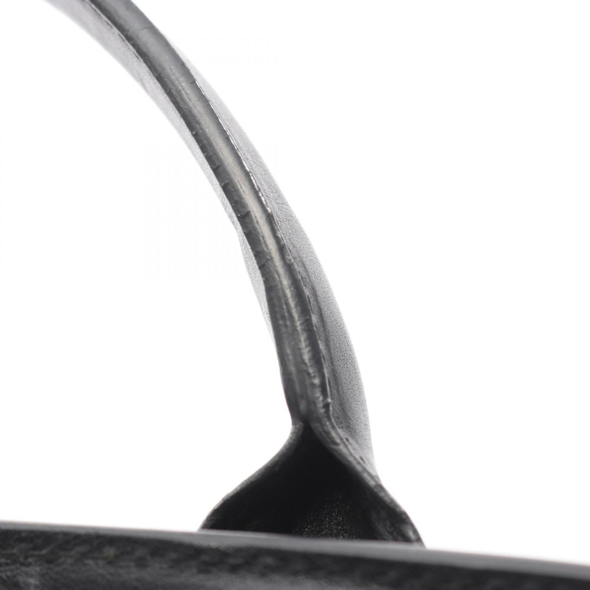 Chloé Black Gray Leather Handbag (Pre-Owned)
