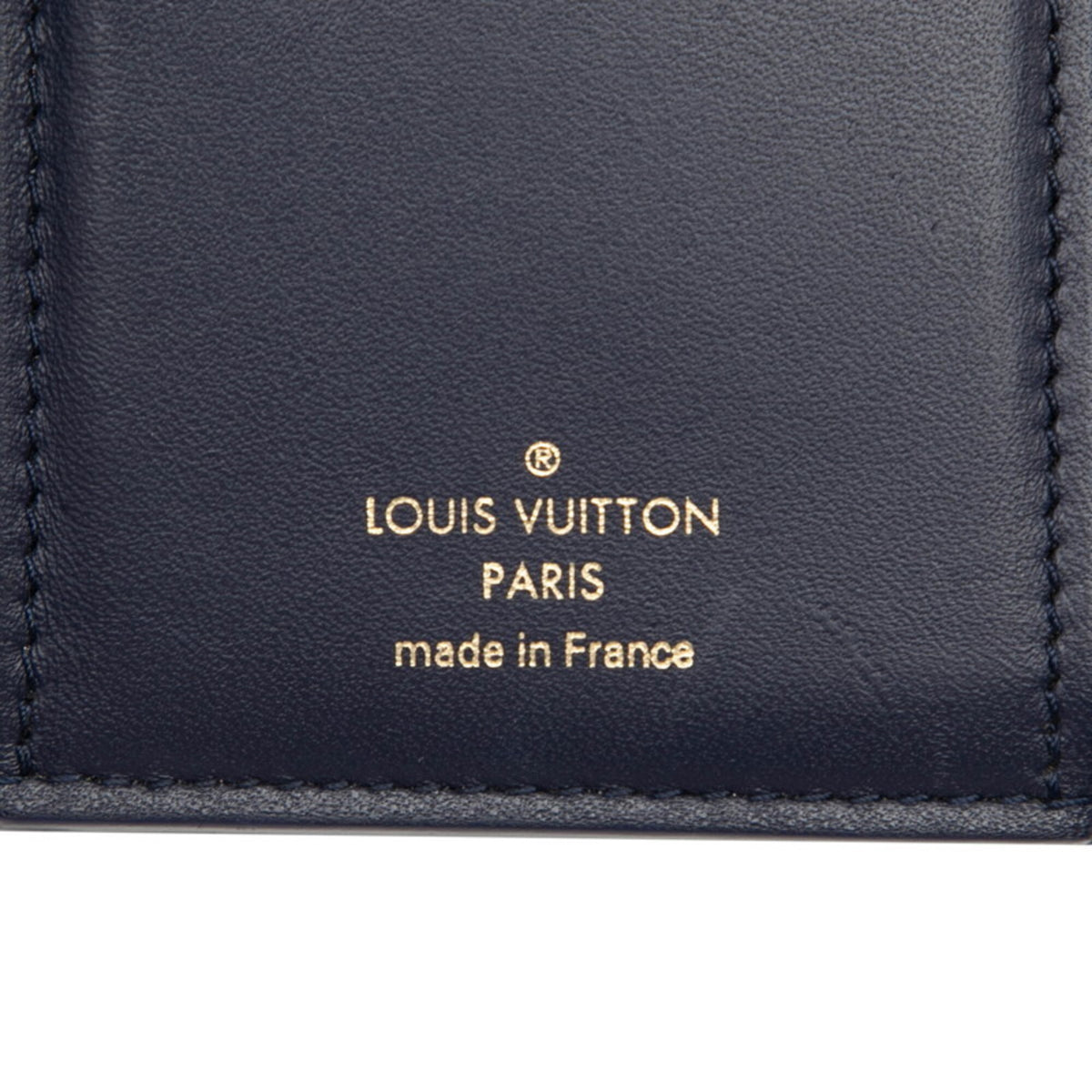 Louis Vuitton Navy Leather Wallet (Tri-Fold) (Pre-Owned)